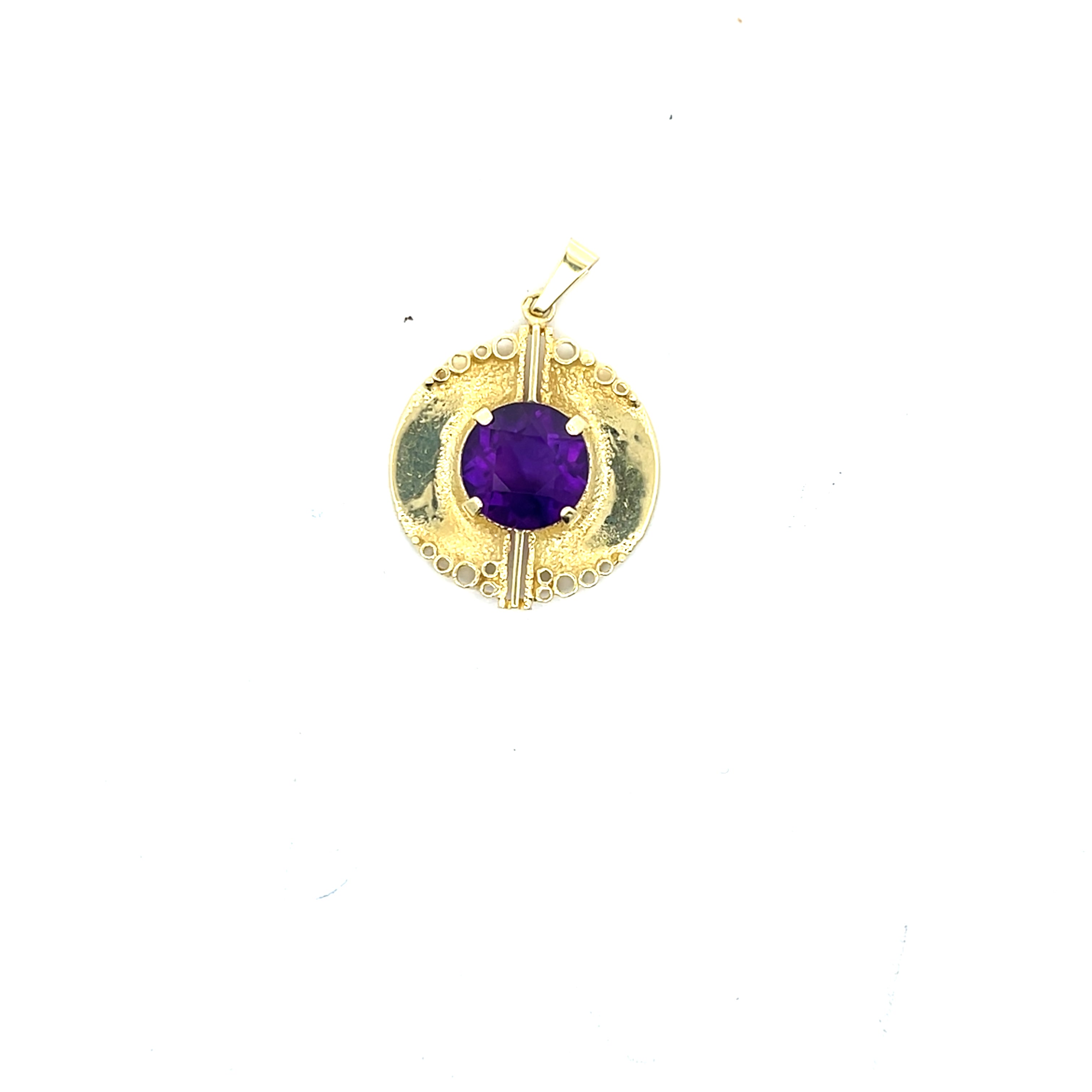 Amethysten Kettenanhänger Gelb Gold 585 14 Karat