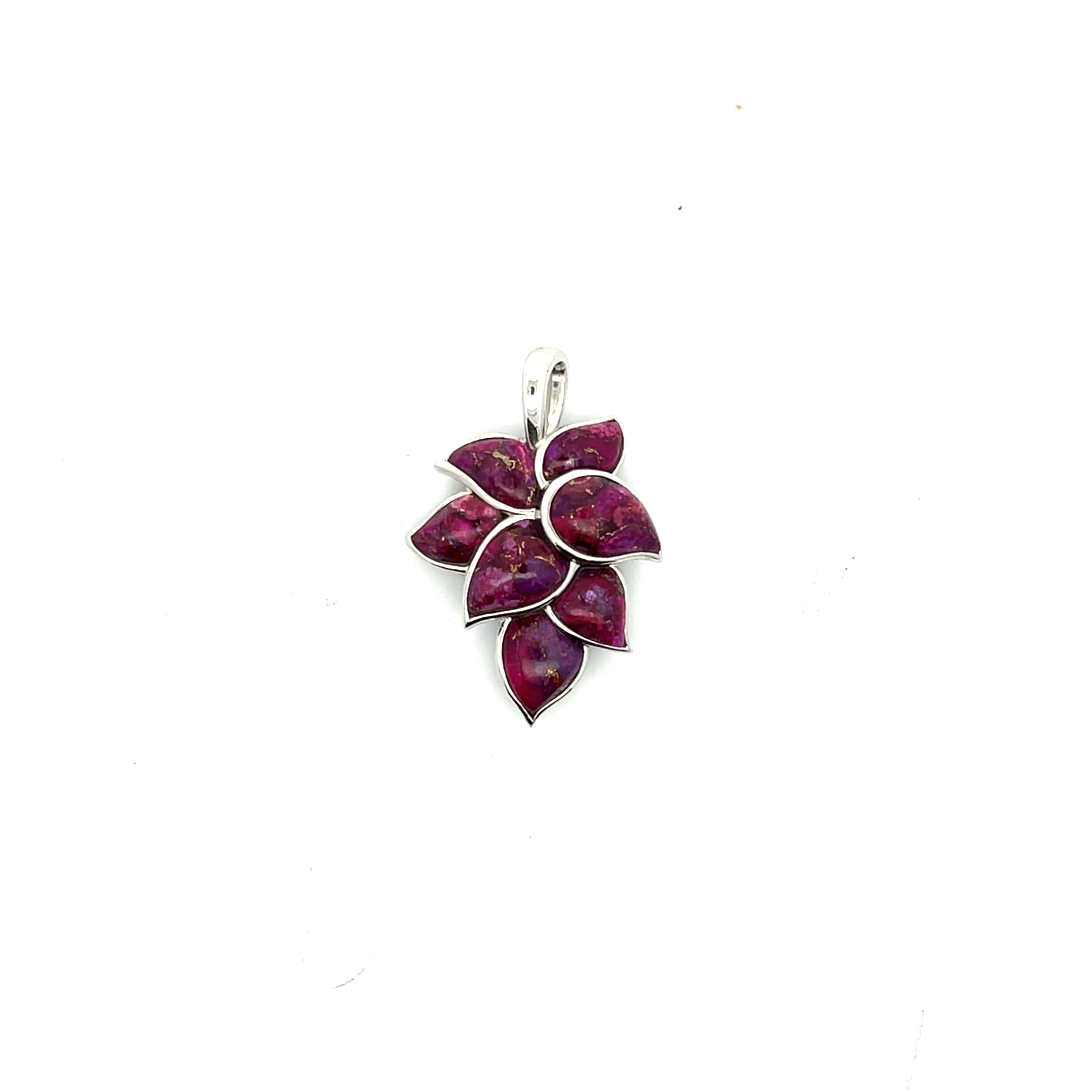 Blatt Schmuckanhänger Sterling Silber 925 lila rosa