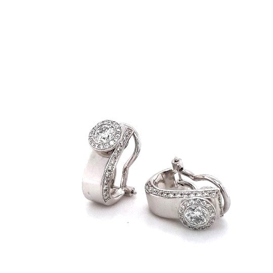 Ohrclips Weißgold 750 je 21 Brillanten ca.0,40ct zusammen 42 Brillanten ca.0,80ct