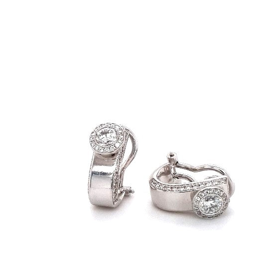 Ohrclips Weißgold 750 je 21 Brillanten ca.0,40ct zusammen 42 Brillanten ca.0,80ct