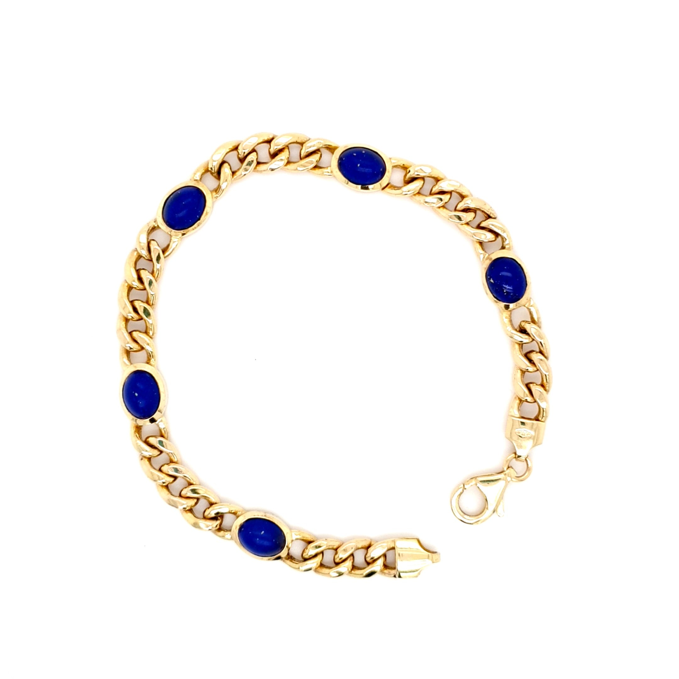 Armband Gold 585 14 lkt Lapislazuli Damen