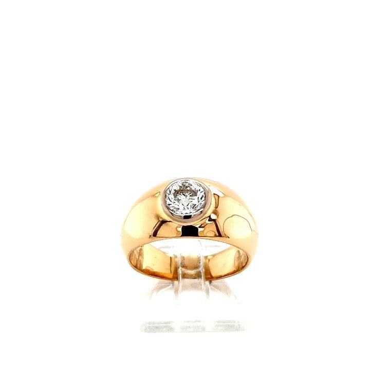 Ring Gelb Weiß Gold 750 Brillant Unisex Schmuck