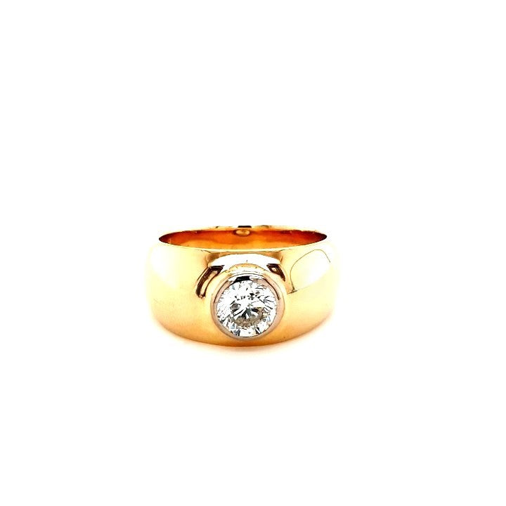 Ring Gelb Weiß Gold 750 Brillant Unisex Schmuck