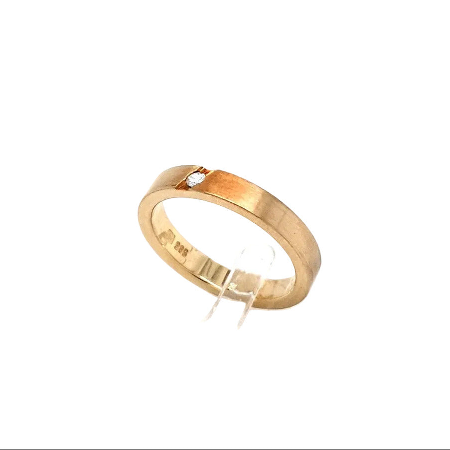Ring Gelb Gold 585 Brillant Unisex Schmuck