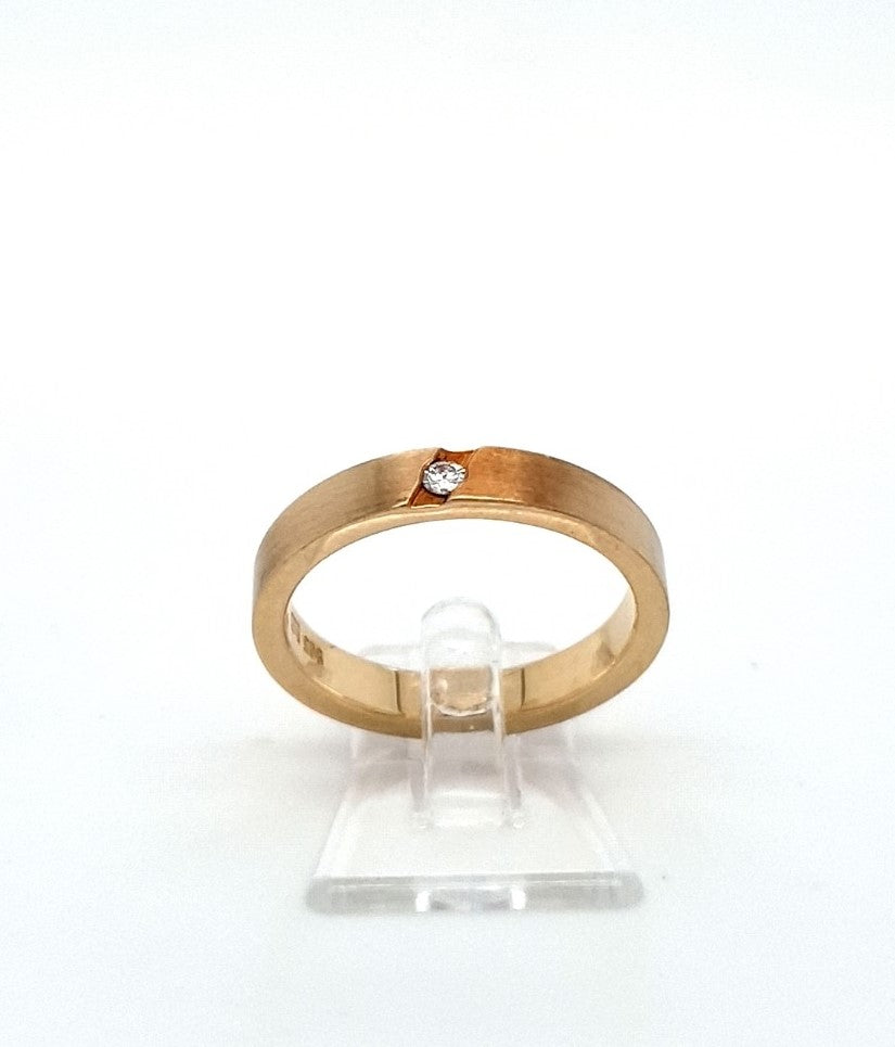 Ring Gelb Gold 585 Brillant Unisex Schmuck
