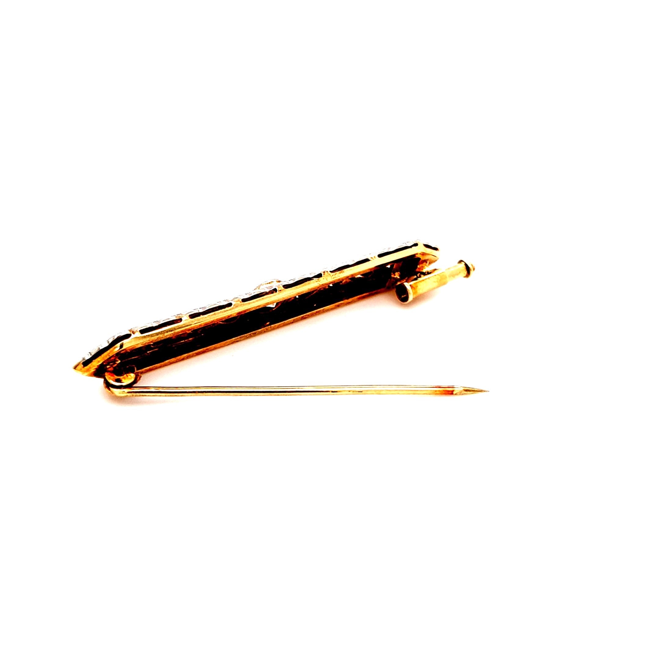 Damen Brosche Quernadel Gelbgold Weißgold Brillant Schmuck 185910