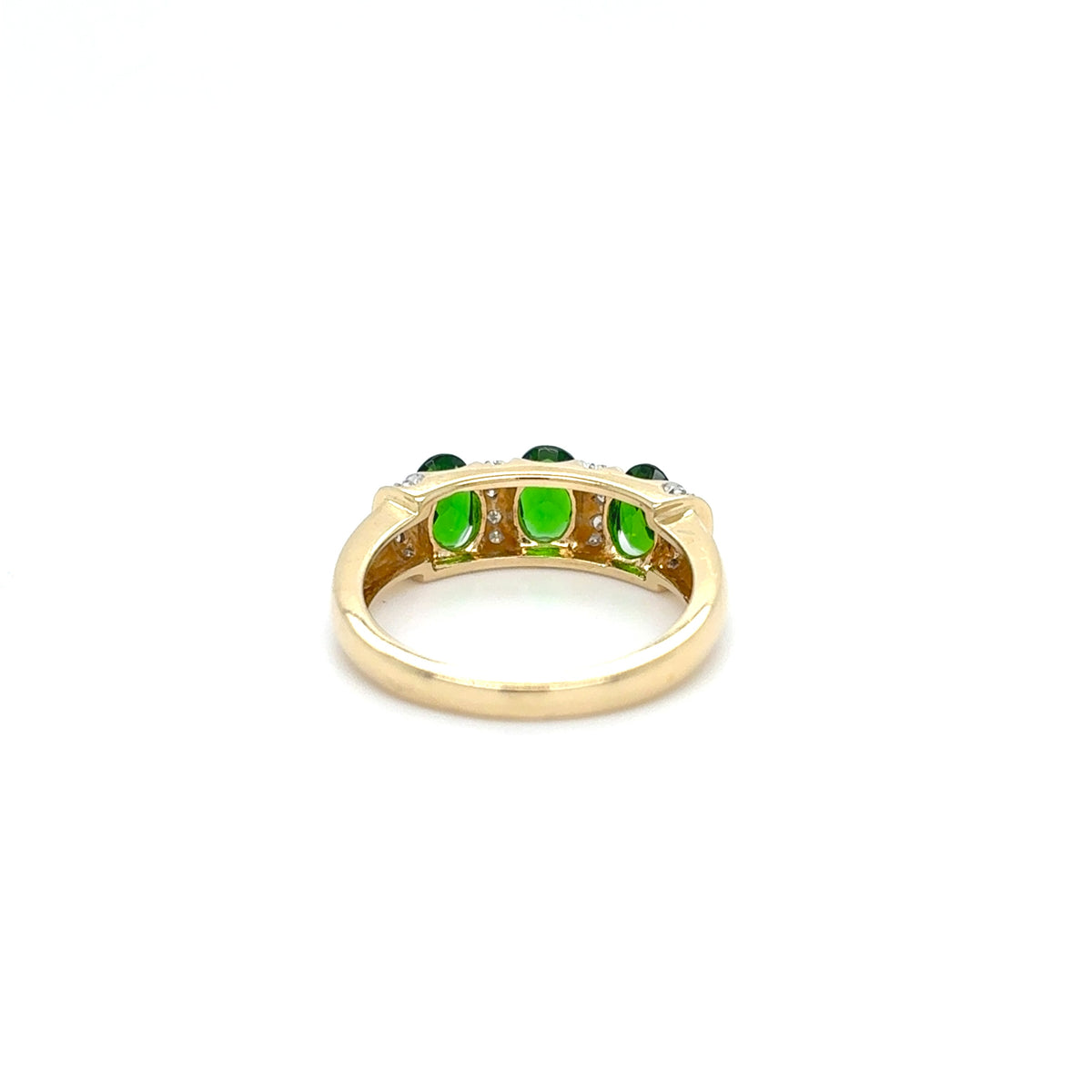 Ring Gold 585 14 kt Diamanten Grün Turmalin Damen