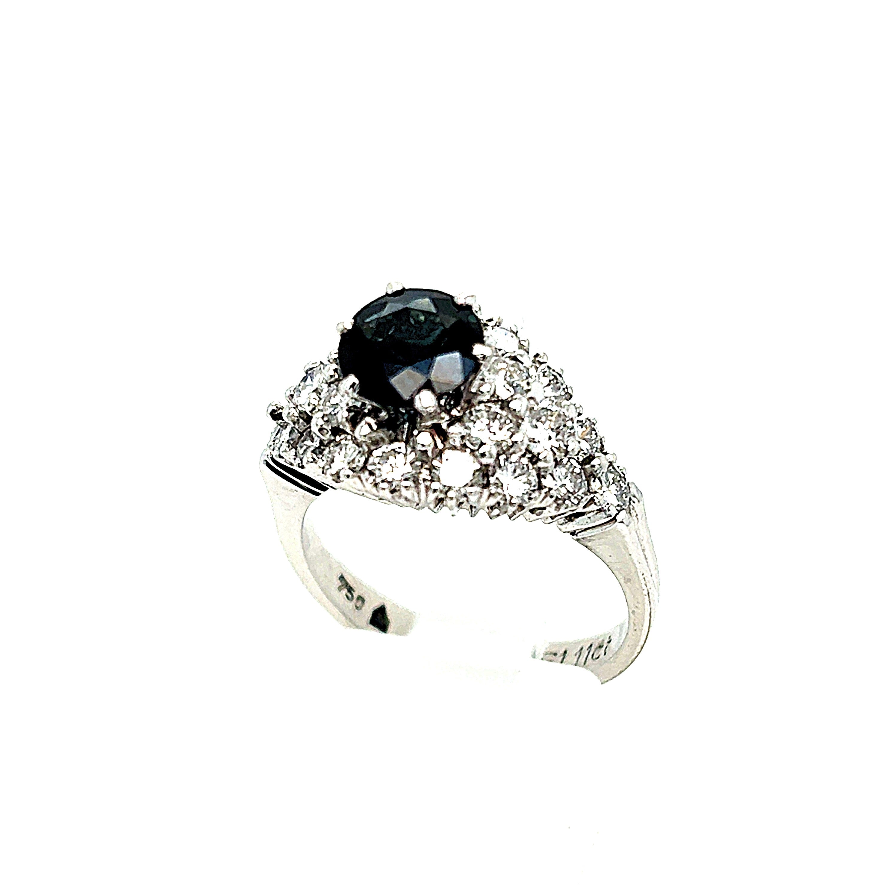 Ring Weiß Gold 750 18 kt Saphir Brillanten Damen
