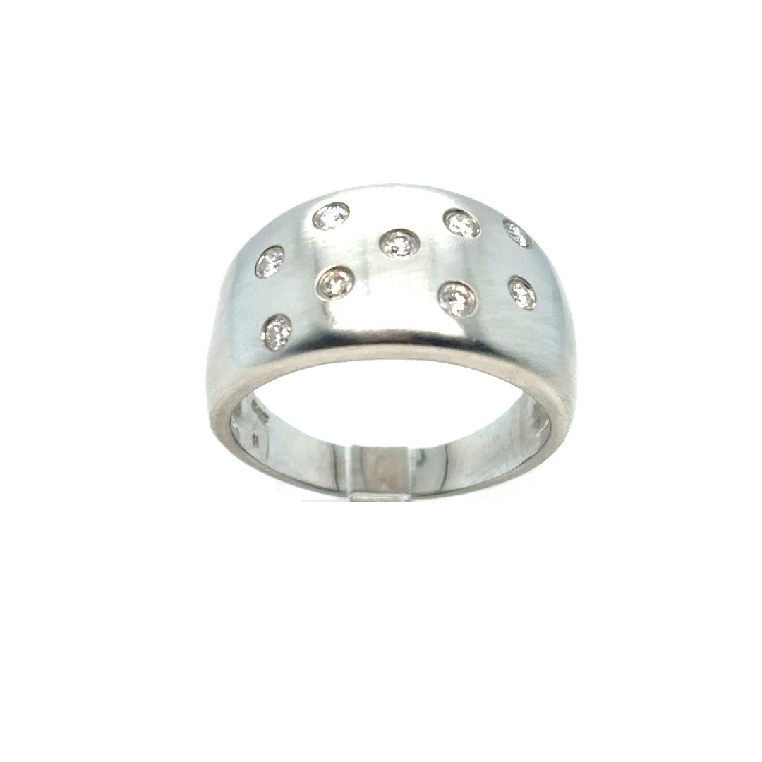 Ring Weißgold 585 9 Brillanten ca.0,18ct Gr.58