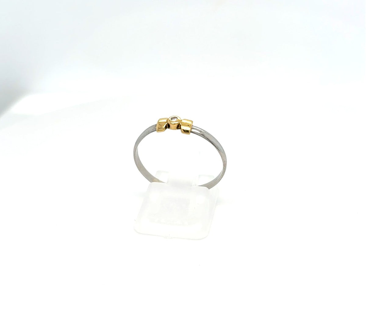 Ring Platin mit Gold Element 750 18kt und Brillant *62*