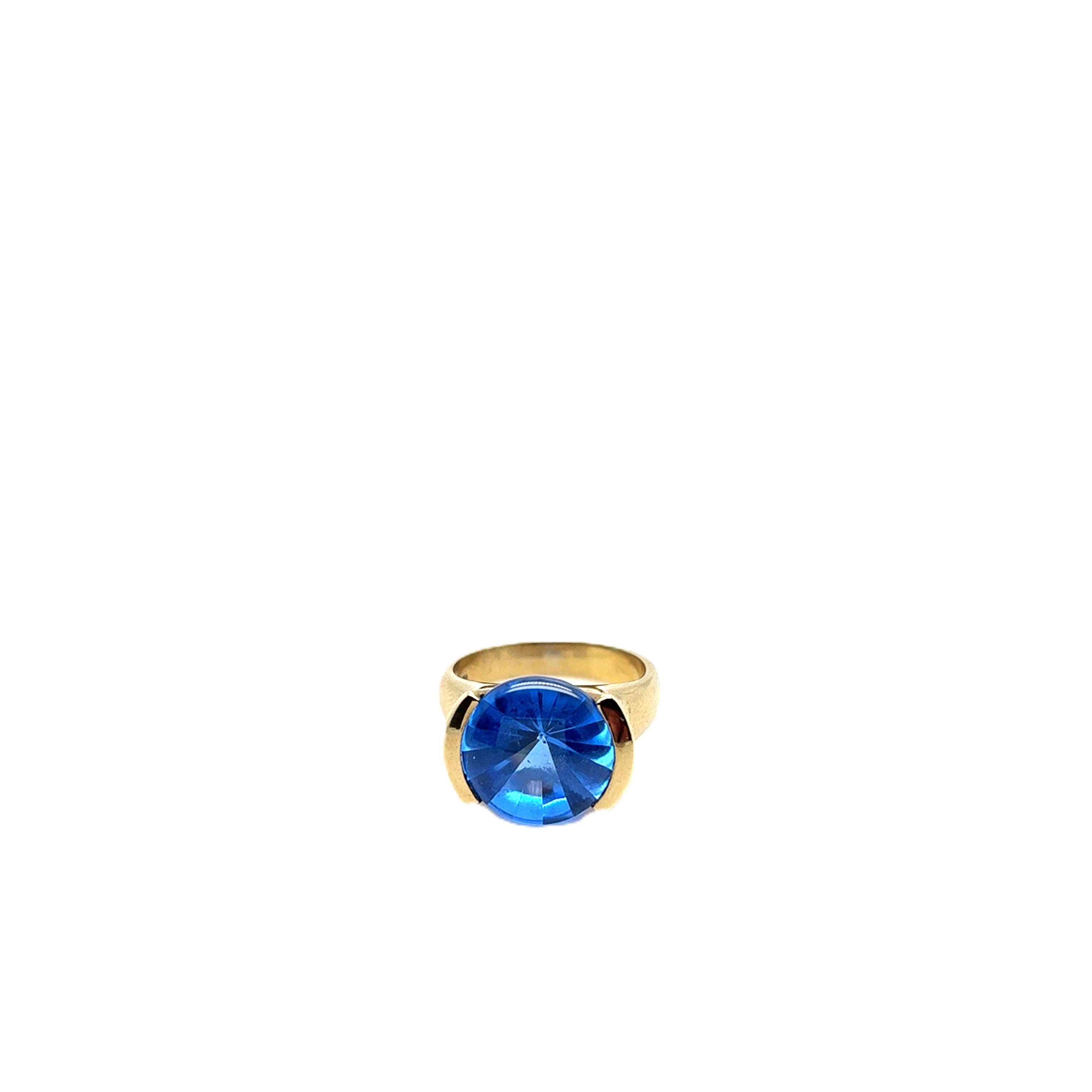 Ring Gelb Gold 333 8kt Größe 53 Blauer Farbstein