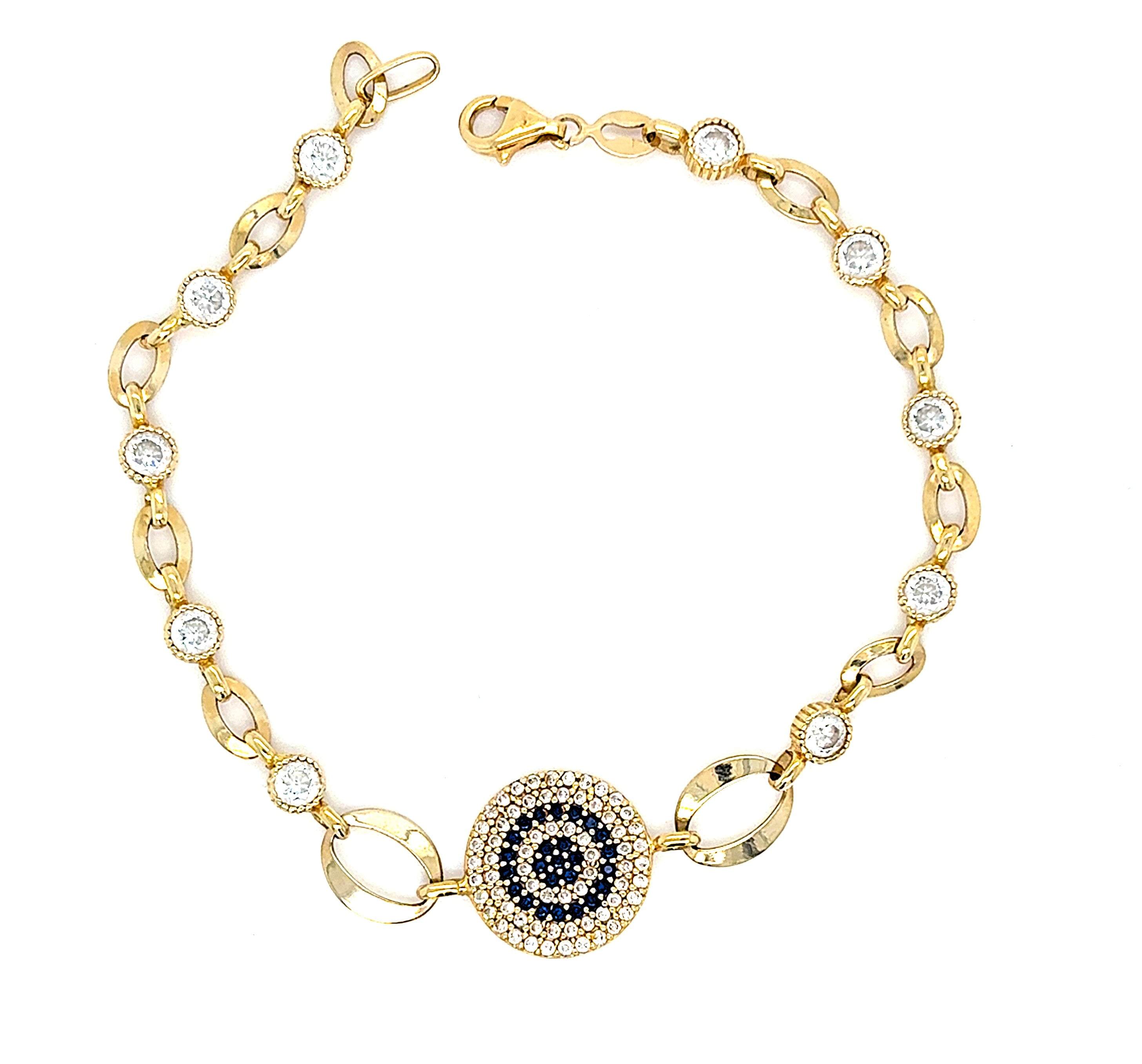 Armband Gold 585 Schmucksteine blau Zirkonia Damen