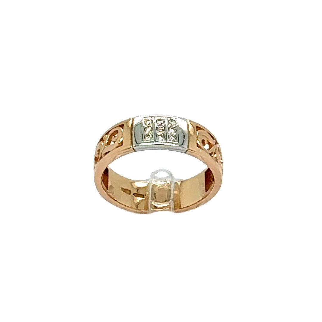 Ring Rotgold Weißgold 585 Gr.55 mit Brillanten