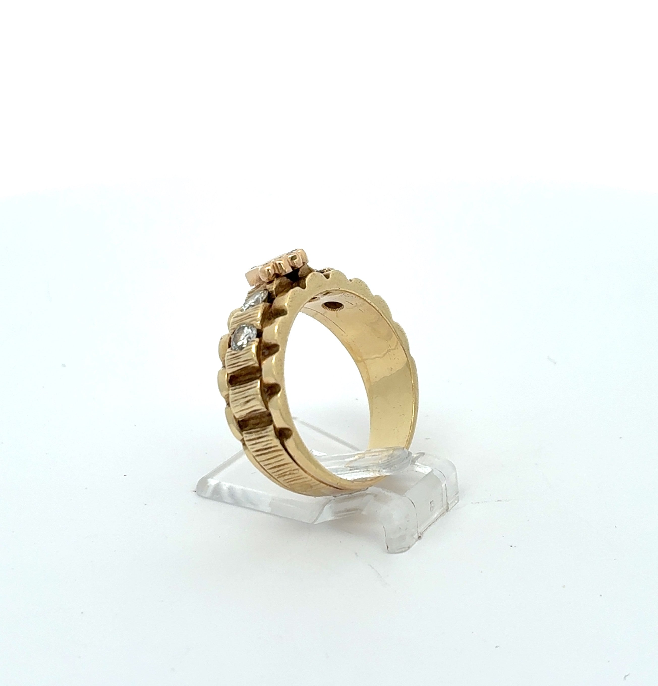 Ring Gelb Gold 585 Brillanten Unisex Krone Schmuck