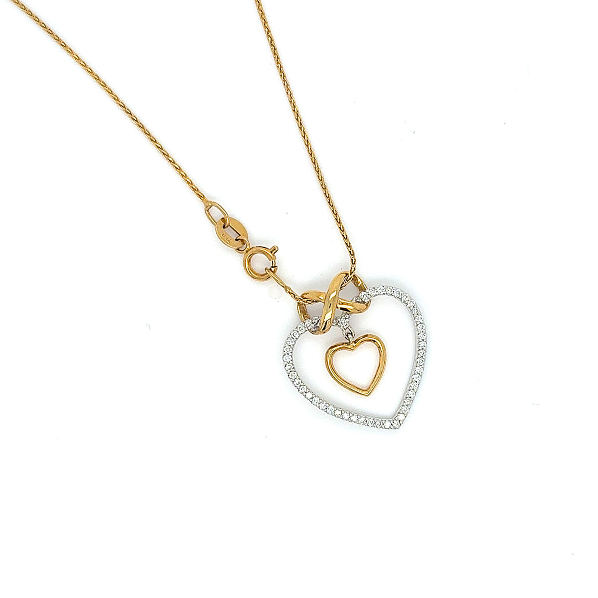 Collier Kette Gold 750 18 kt Brillanten Herz Damen