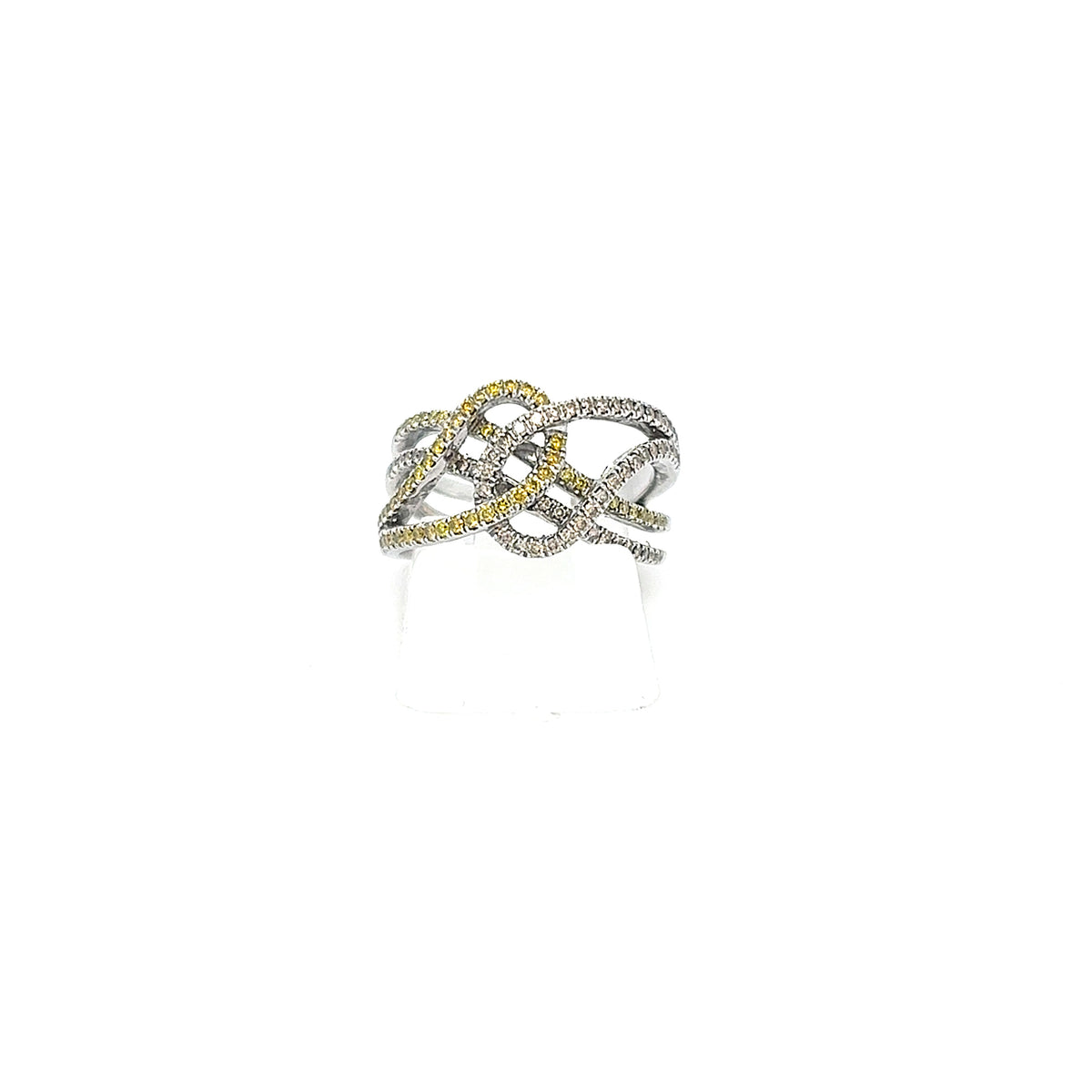 Ring Weiß Gold 585 14 kt Brillanten Gelb Damen
