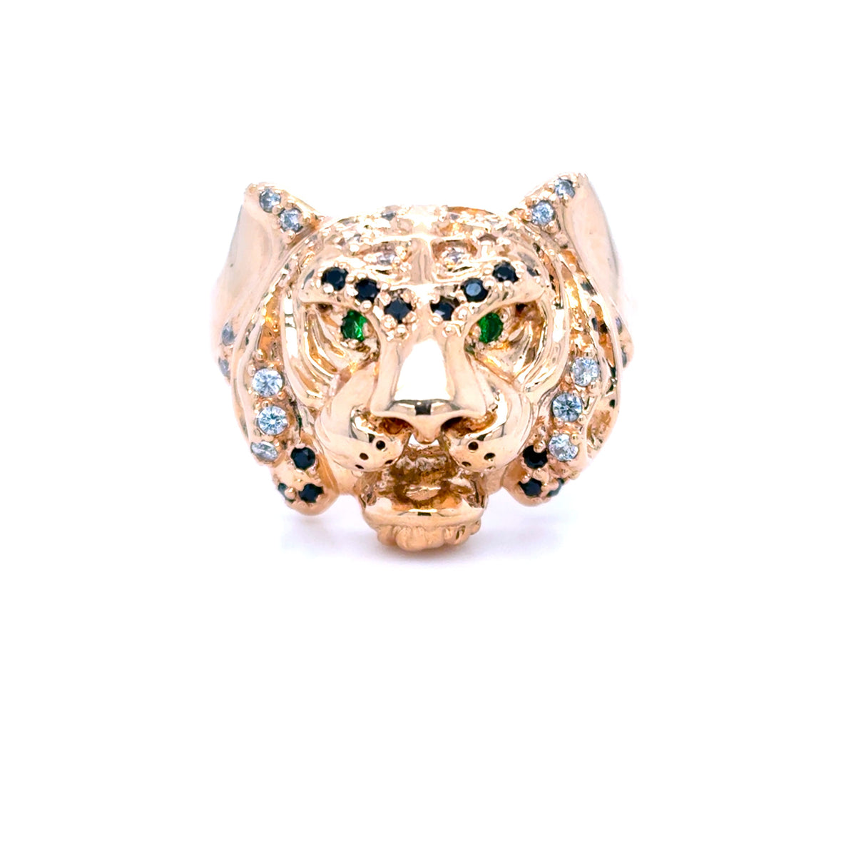 Ring Rot Gold 585 14 kt Herren Tiger Schmucksteine