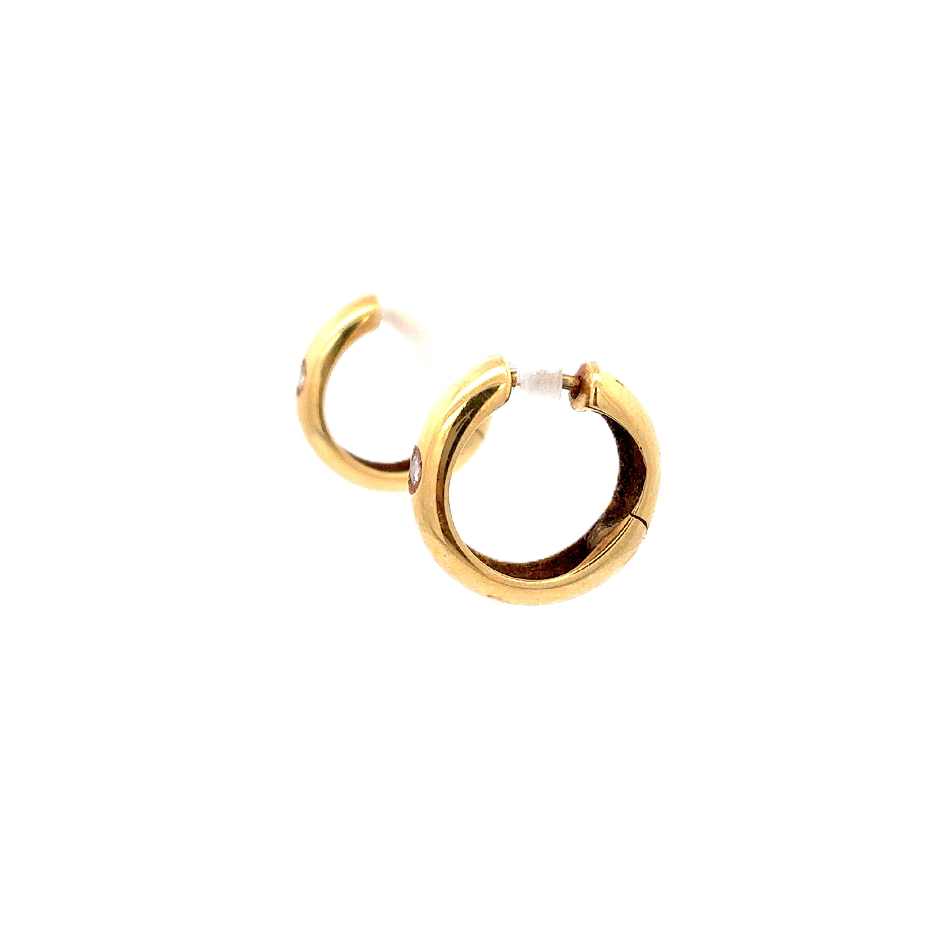 Ohrringe Creolen Gelbgold 750/18 kt Brillanten Damen 233815