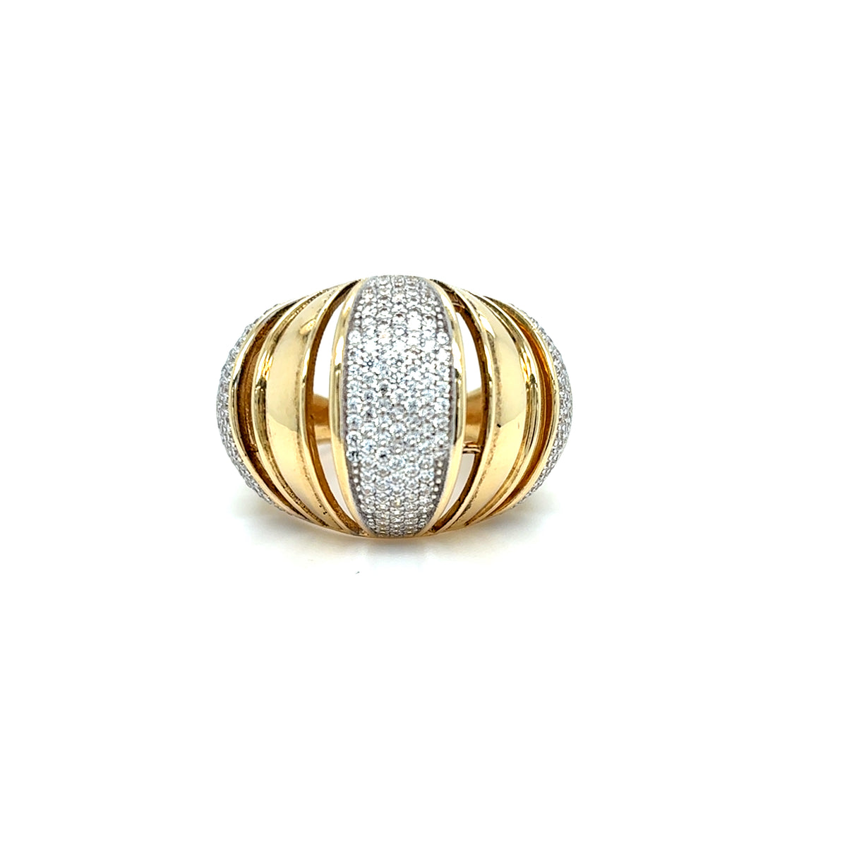 Ring Gelb Weiß Gold 585 14 kt Zirkonia Damen