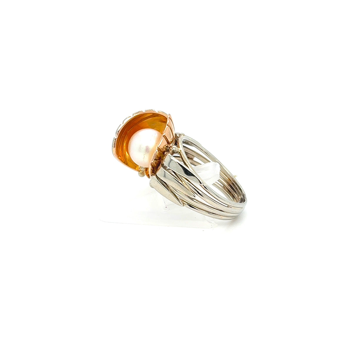 Ring Gold 750 18 kt Muschel Perle Damen