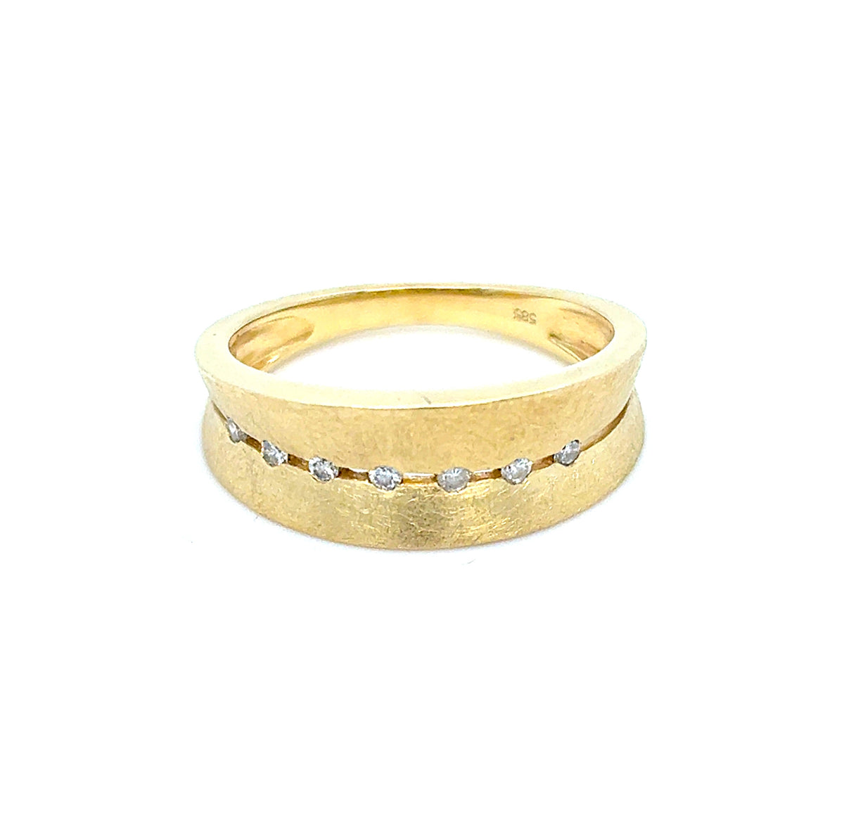 Ring Gold 585 14 kt Brillanten gebürstet Damen