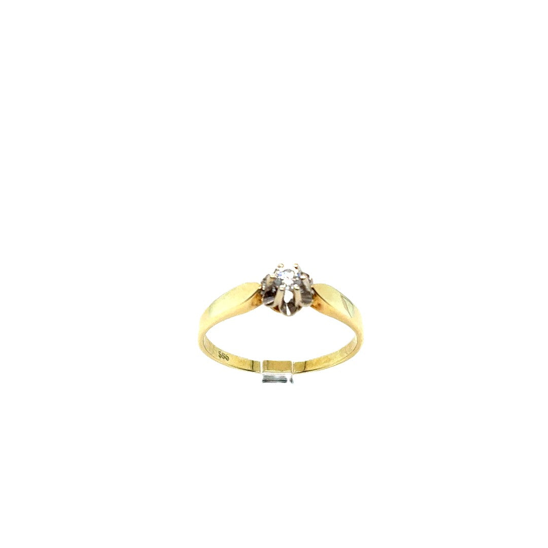 Ring Gelb/Weißgold 585 Brilliant Gr.57
