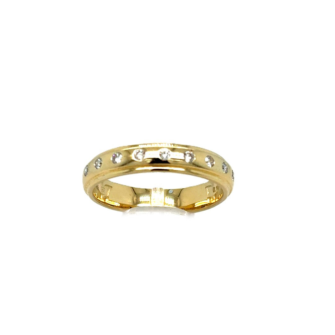 Halb-Memoire-Ring Gelbgold 585 14kt Gr.60 mit Brillanten