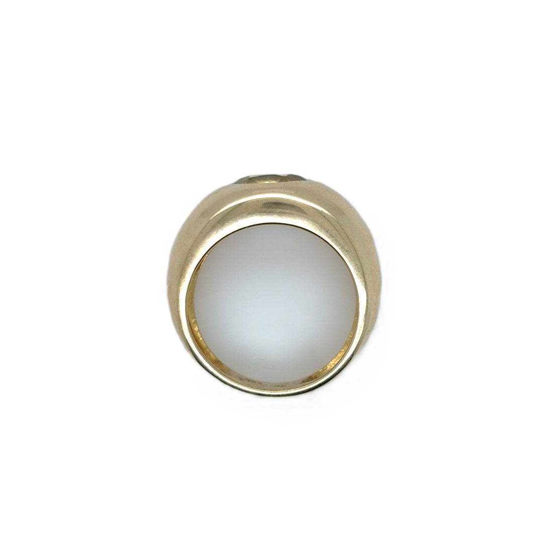 Ring Gelb Gold 333/8kt mit Schmuckstein Blau Gr. 55/56