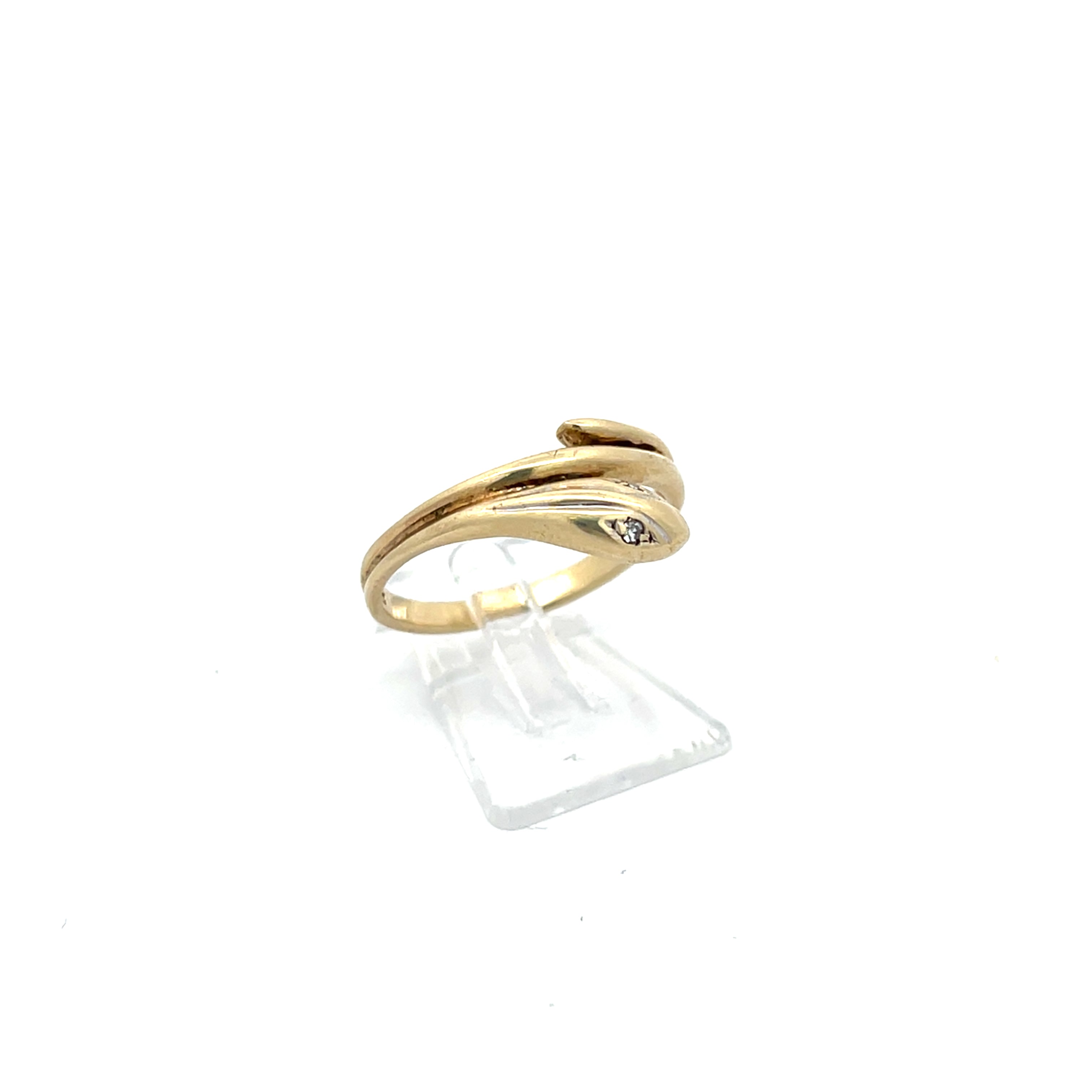 Damenring in Schlangenform Gelbgold 333 8 Karat mit Steinen