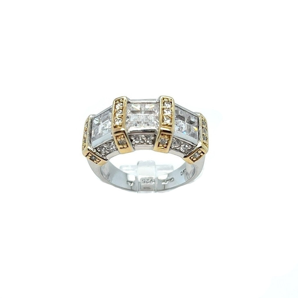 Ring 925 Sterling Silber Teilvergoldet Gr. 57
