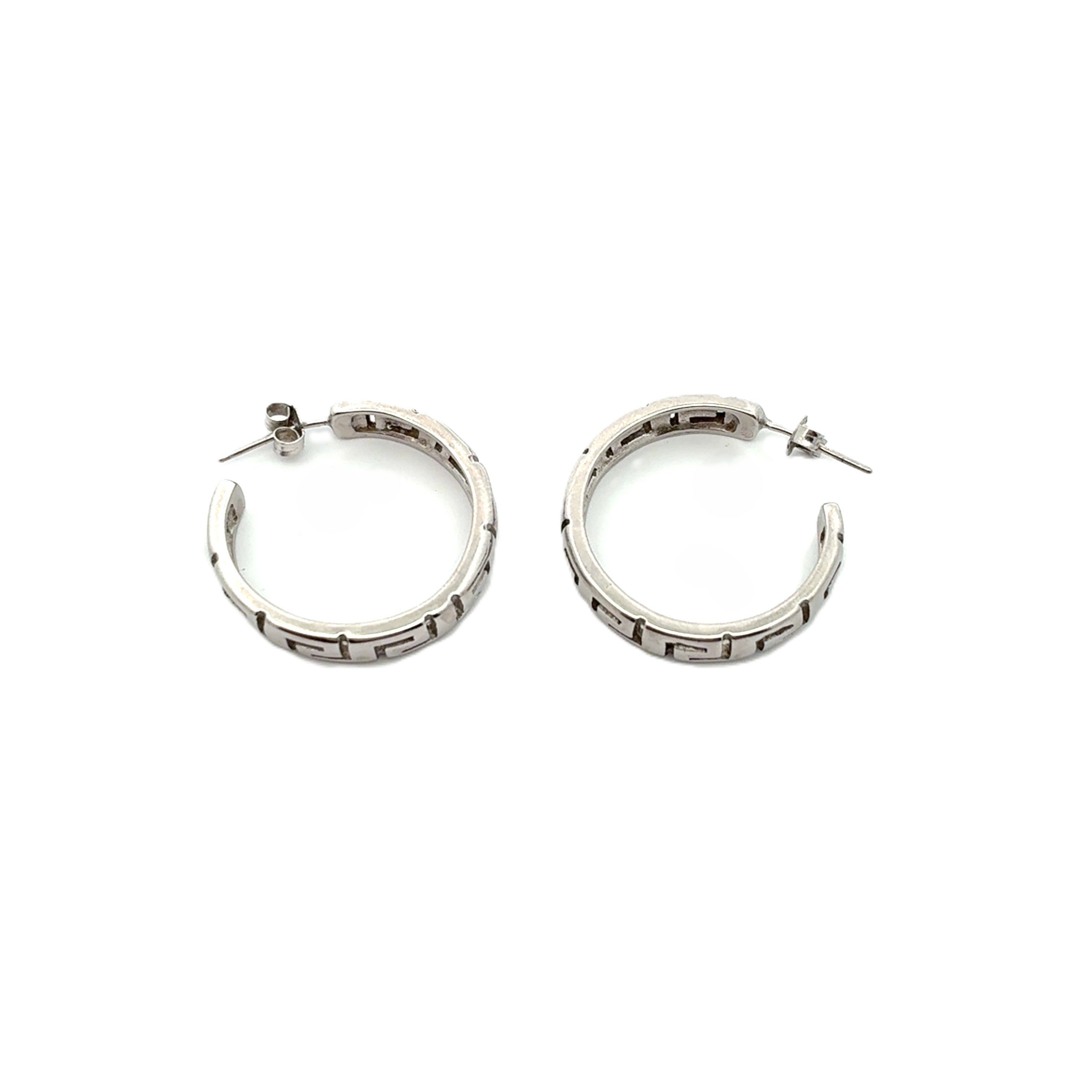 Damen Ohrringe Creolen Mäander Muster 925 Sterling SIlber