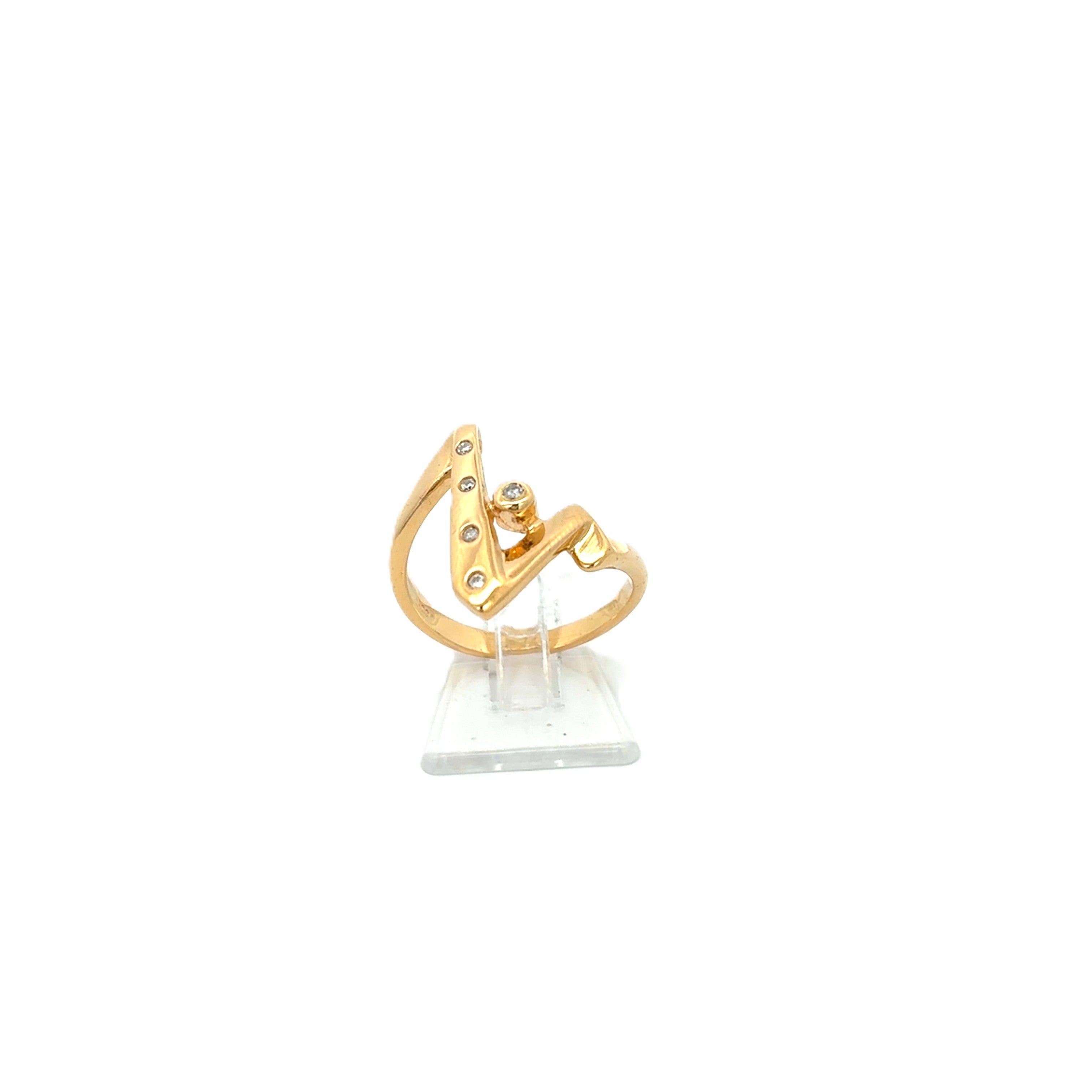 Damen Ring Gelb Gold 750/18kt *55* Brilanten ca. 0,06ct