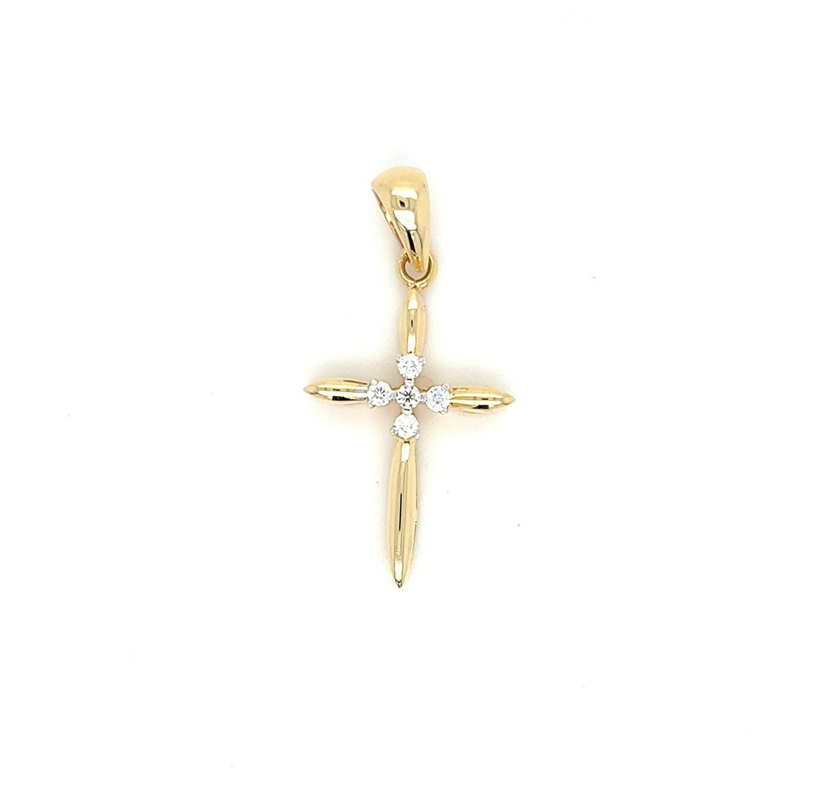 Anhänger Gold 585 14 kt Brillanten Kreuz