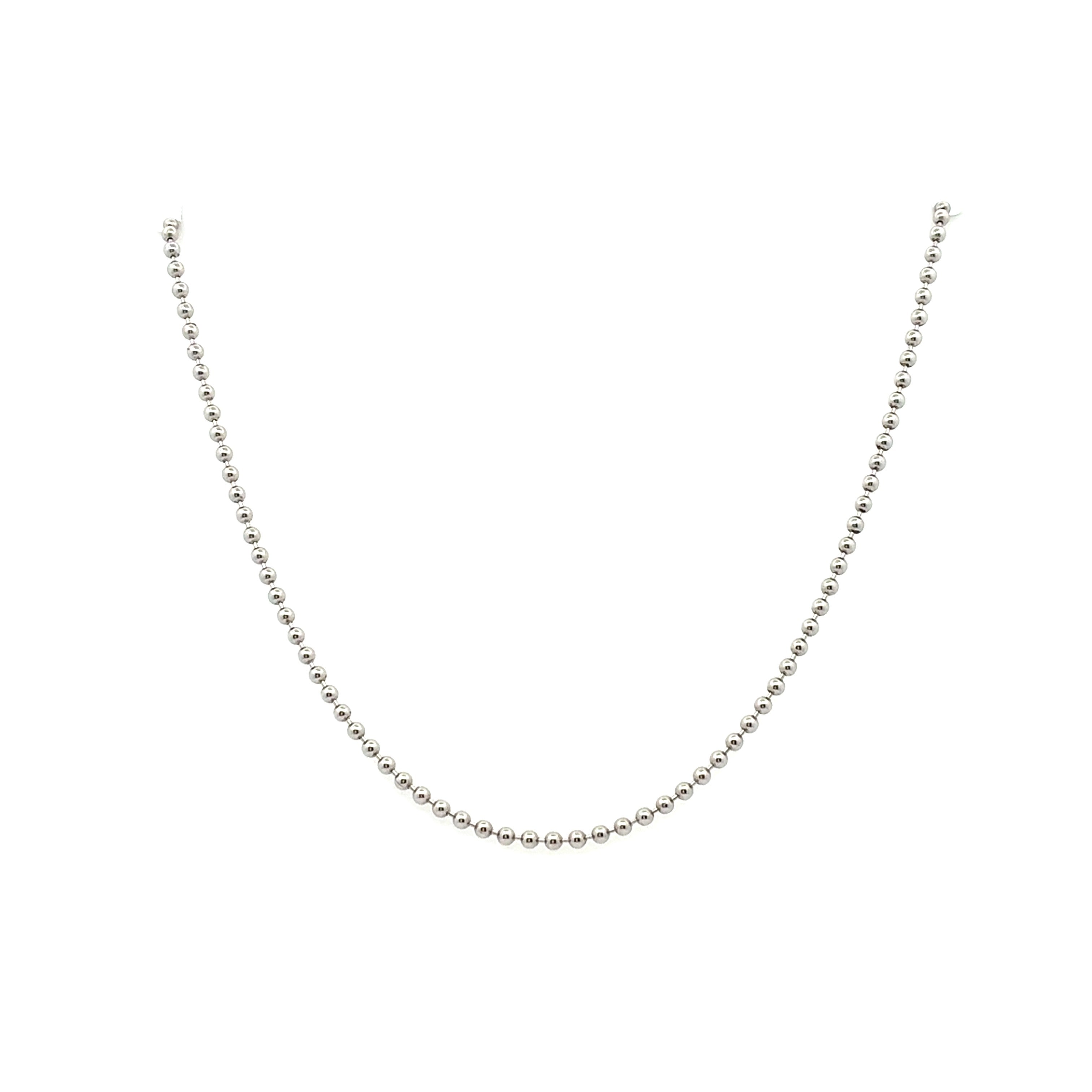 Damen Kugel Kette Weiß Gold 585 / 14 kt Schmuck Geschenk