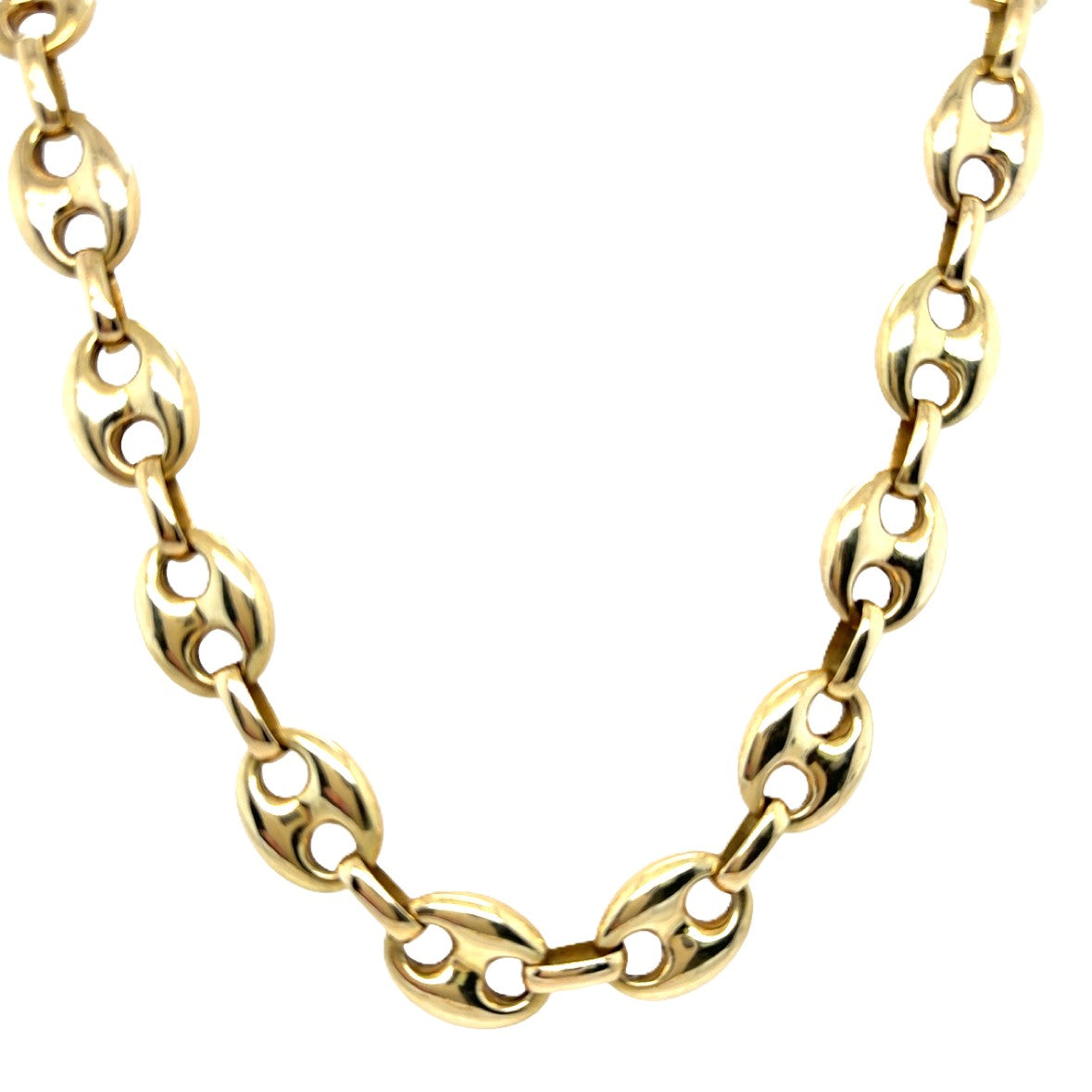 Bohnenkette Massiv Gelbgold 585/14kt ca.55cm