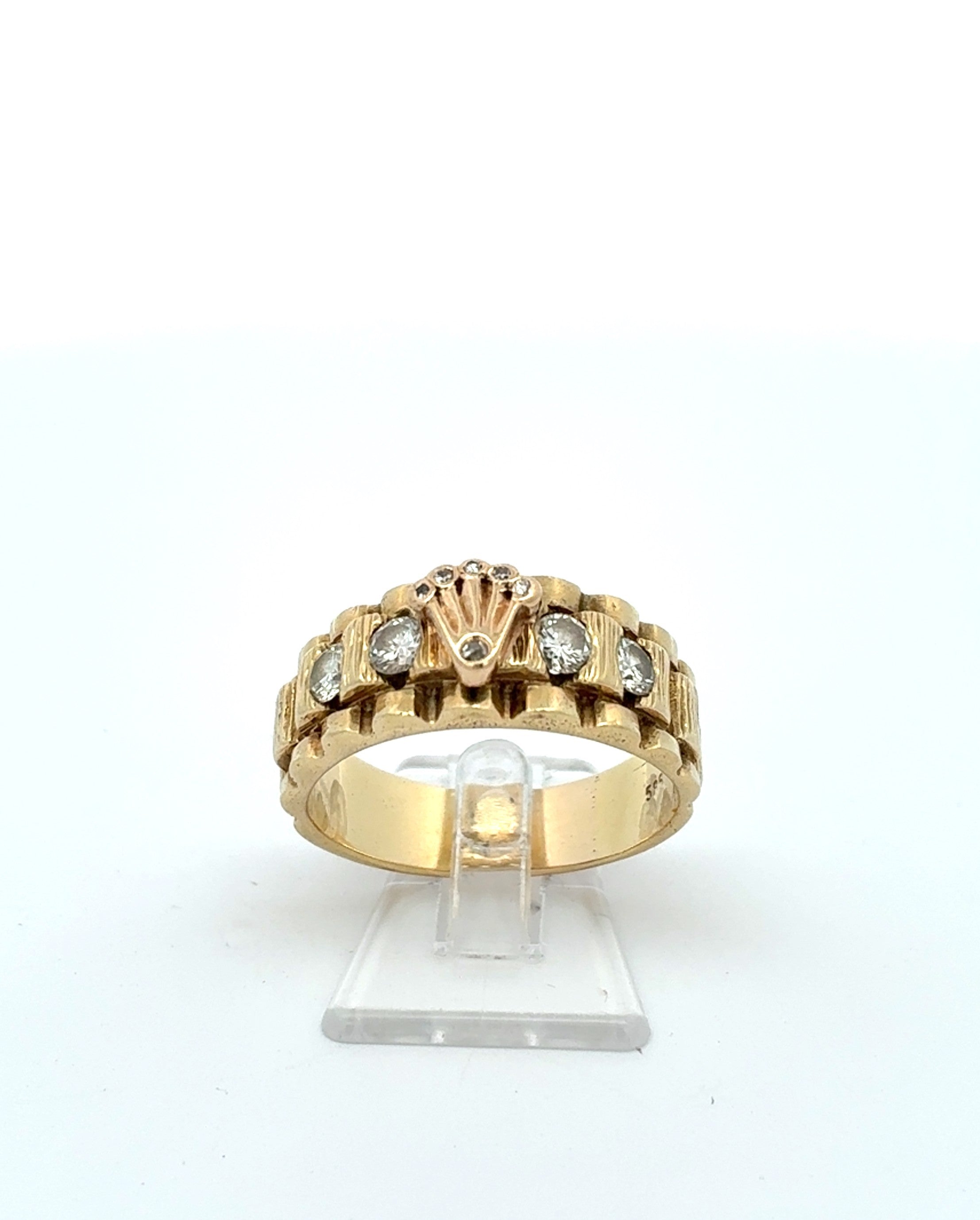 Ring Gelb Gold 585 Brillanten Unisex Krone Schmuck