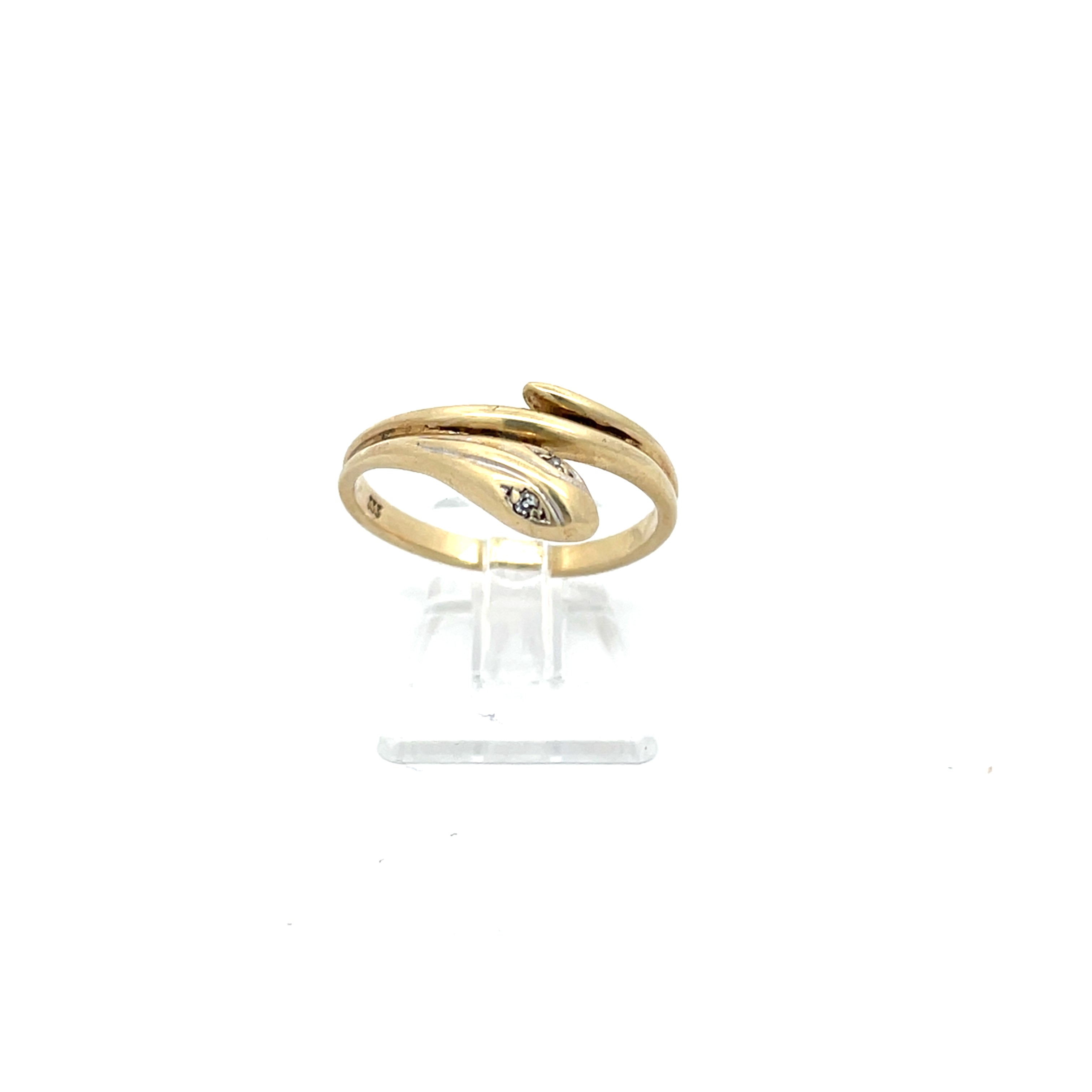 Damenring in Schlangenform Gelbgold 333 8 Karat mit Steinen