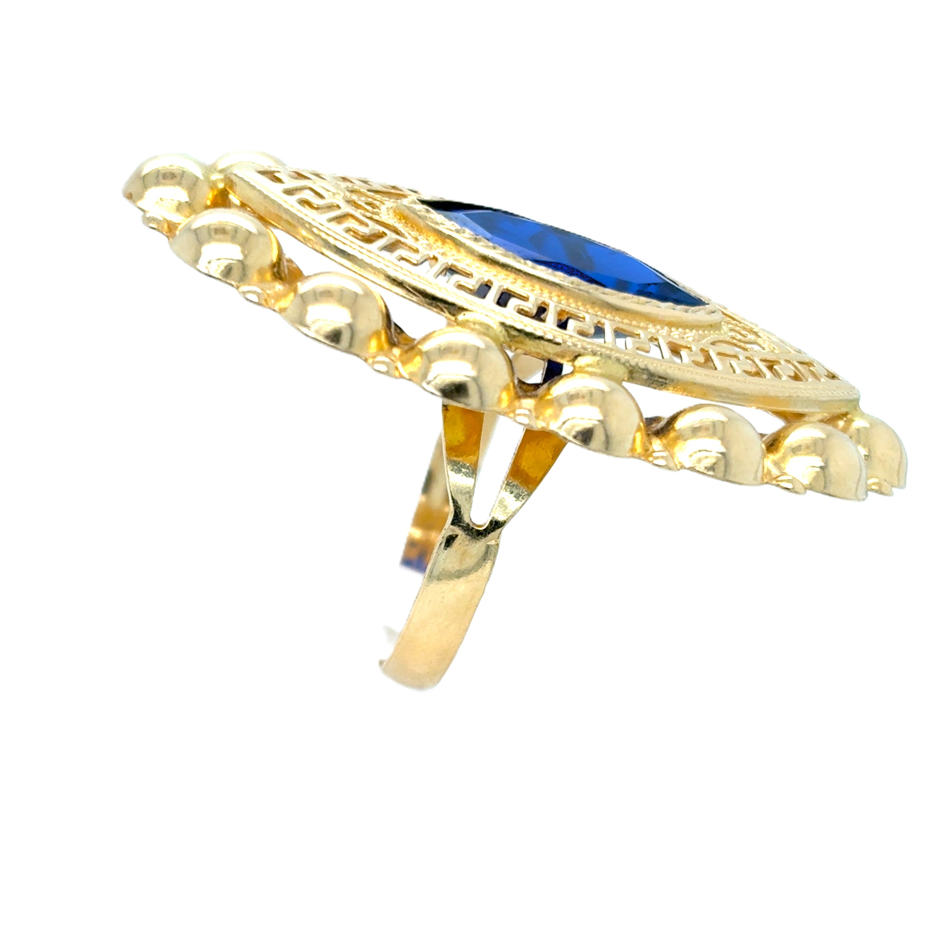 Ring Gelb Gold 585 14kt Schmuckst. Blau