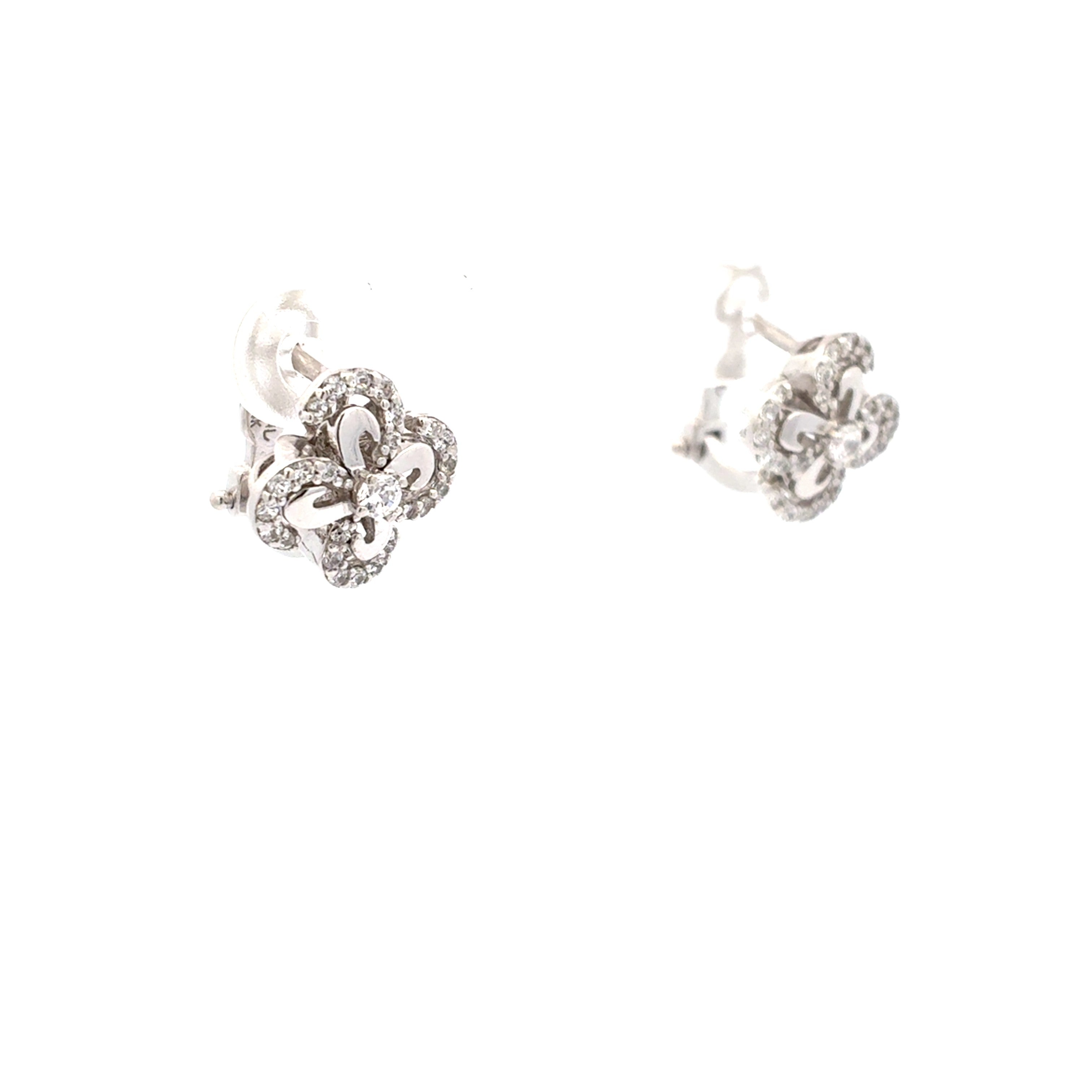 Ohrringe Weißgold 585/14kt Zirkonia Stecker