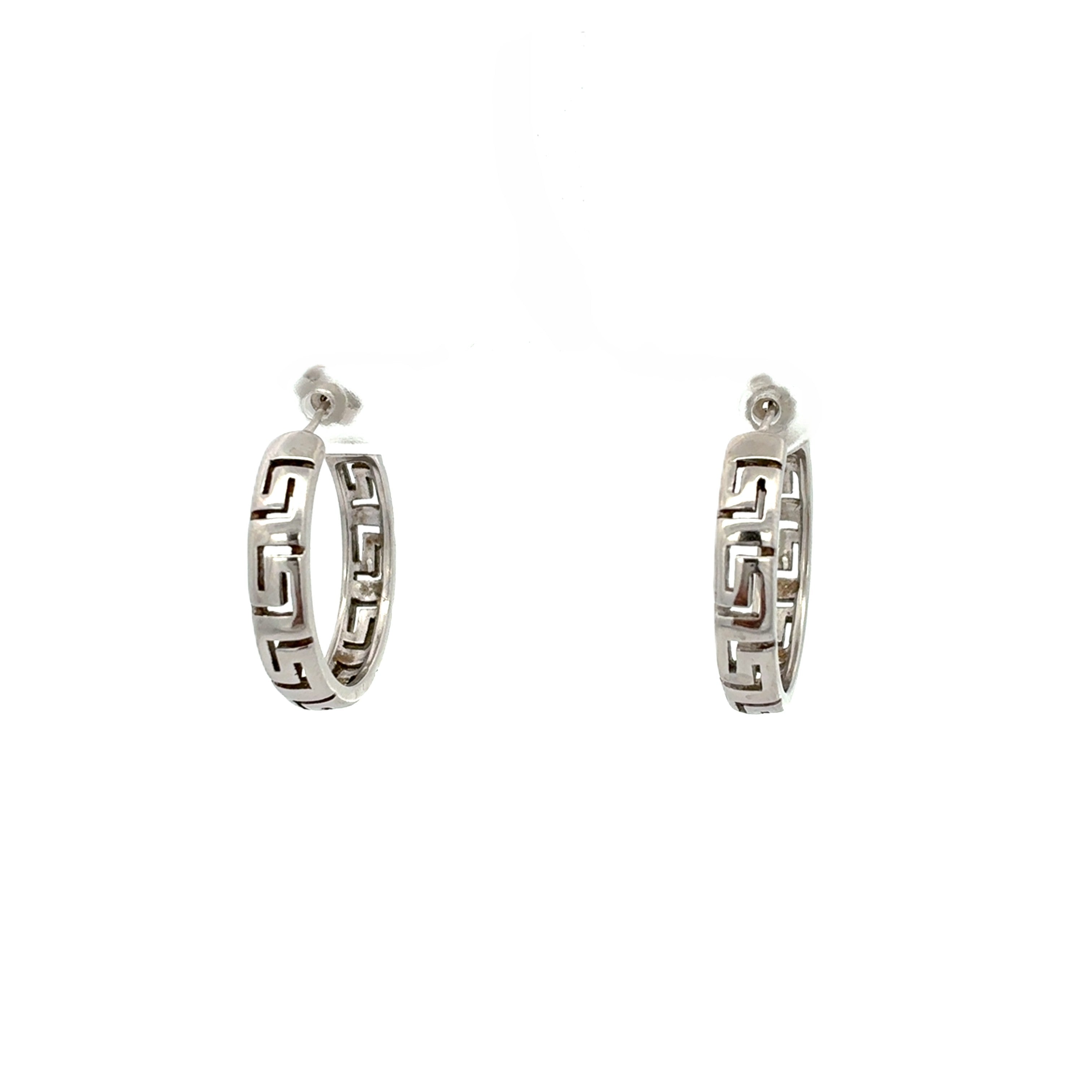 Damen Ohrringe Creolen Mäander Muster 925 Sterling SIlber