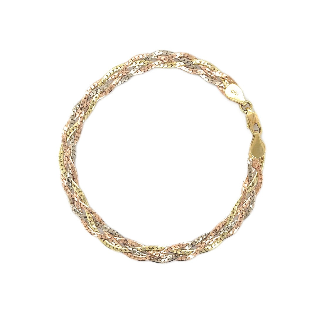 Armband 585/14kt Gelb-/Weiß-/Rotgold ca.20,5cm