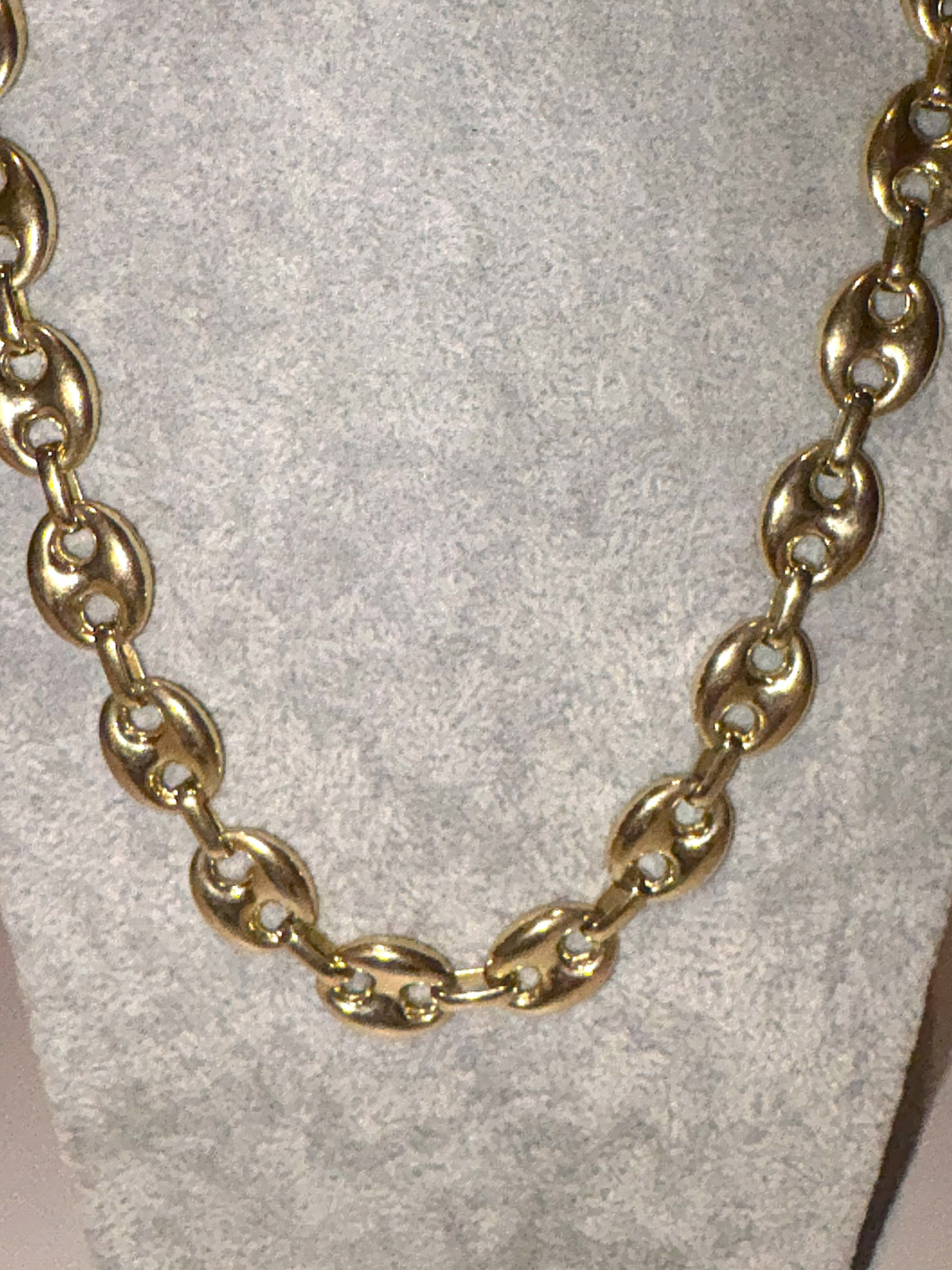 Bohnenkette Gelb Gold 585 14 kt ca. 60cm