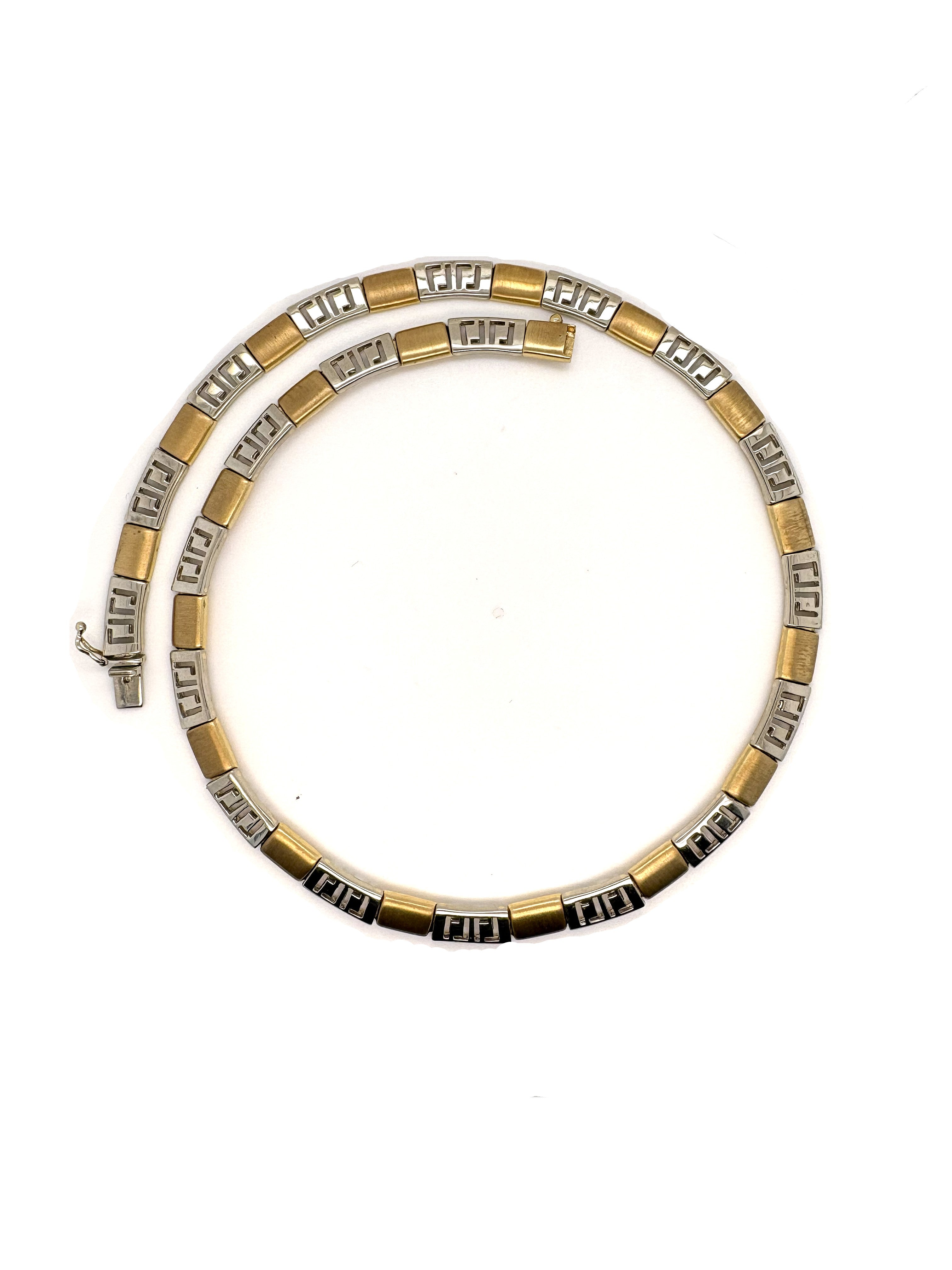 Collier Weiß- Gelb Gold 585 14kt