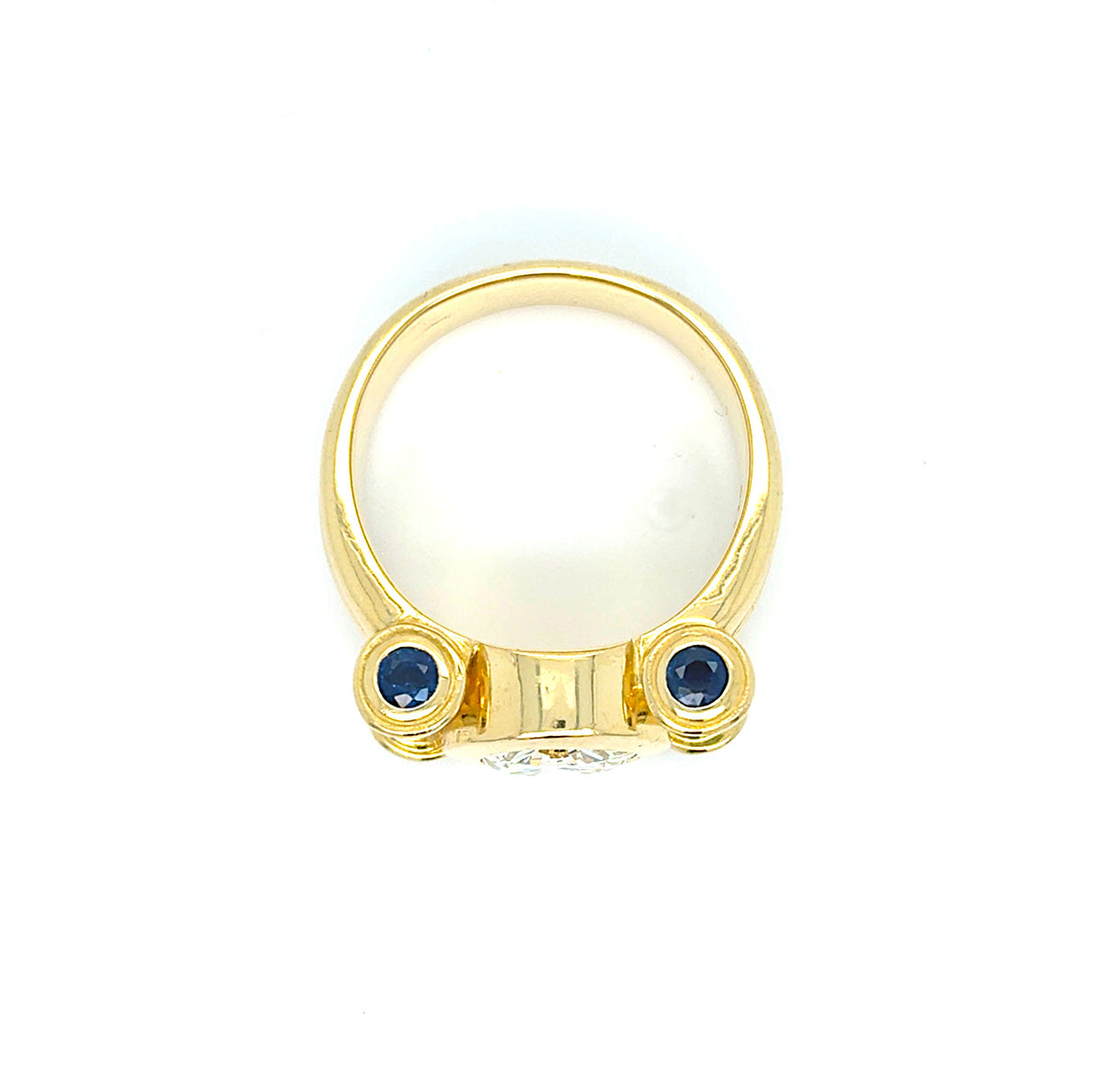 Ring Gold 750 18 kt Brillant 2 ct Saphir