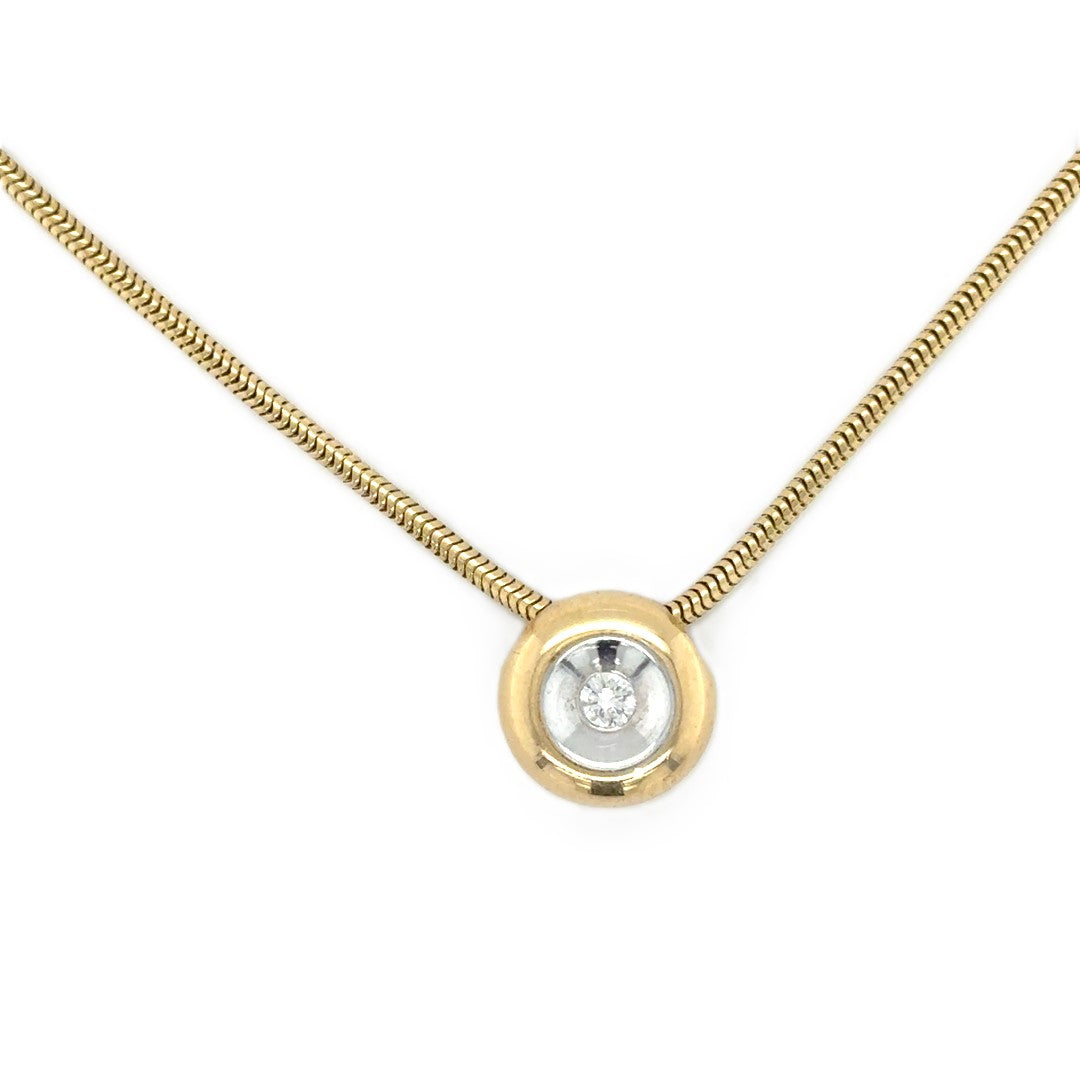 Schlangenkette 585/14kt 1 Brillant ca. 0,10ct Länge ca.45cm