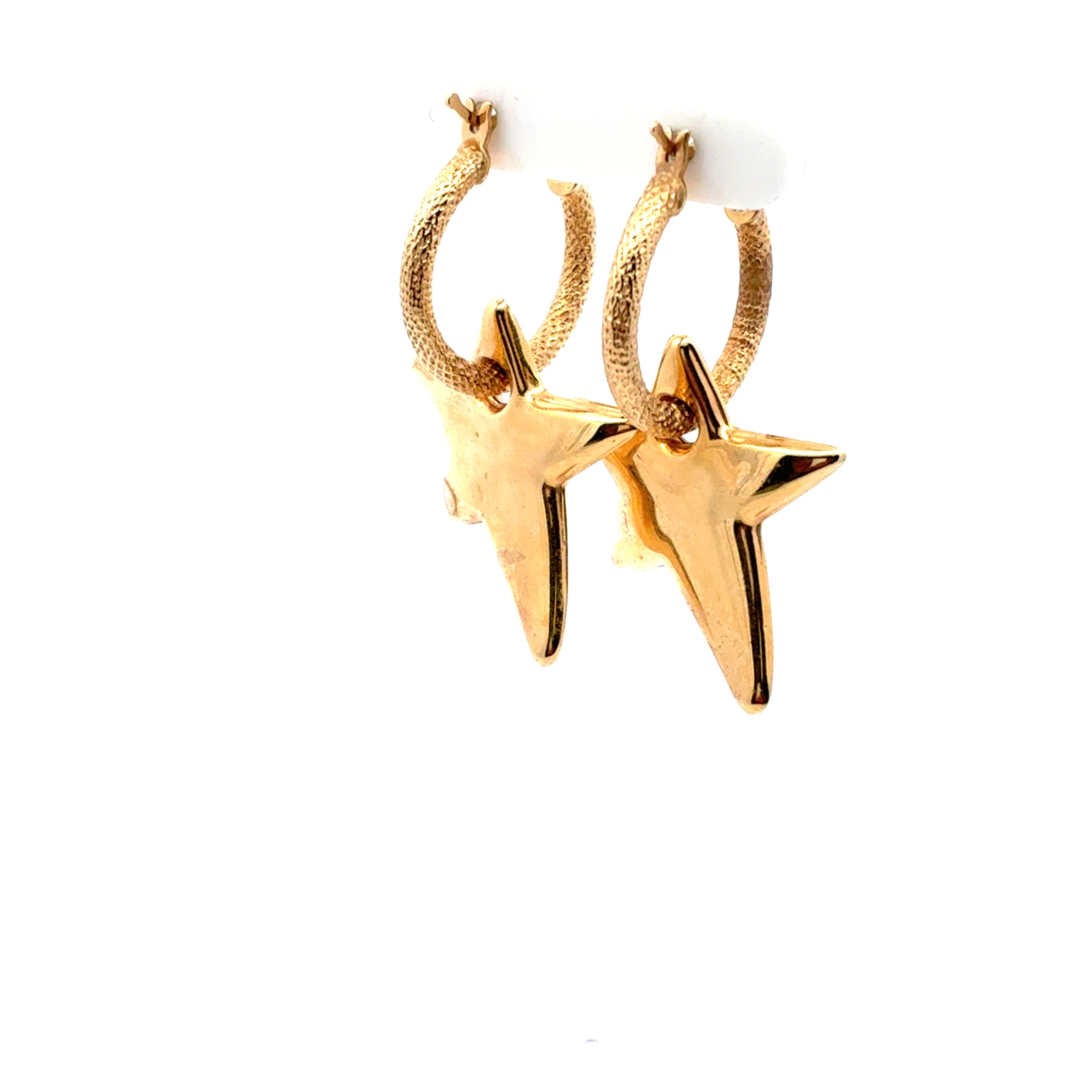 Ohrringe Creolen abnehmbare Sterne matt/glänzend Schmuck 217657