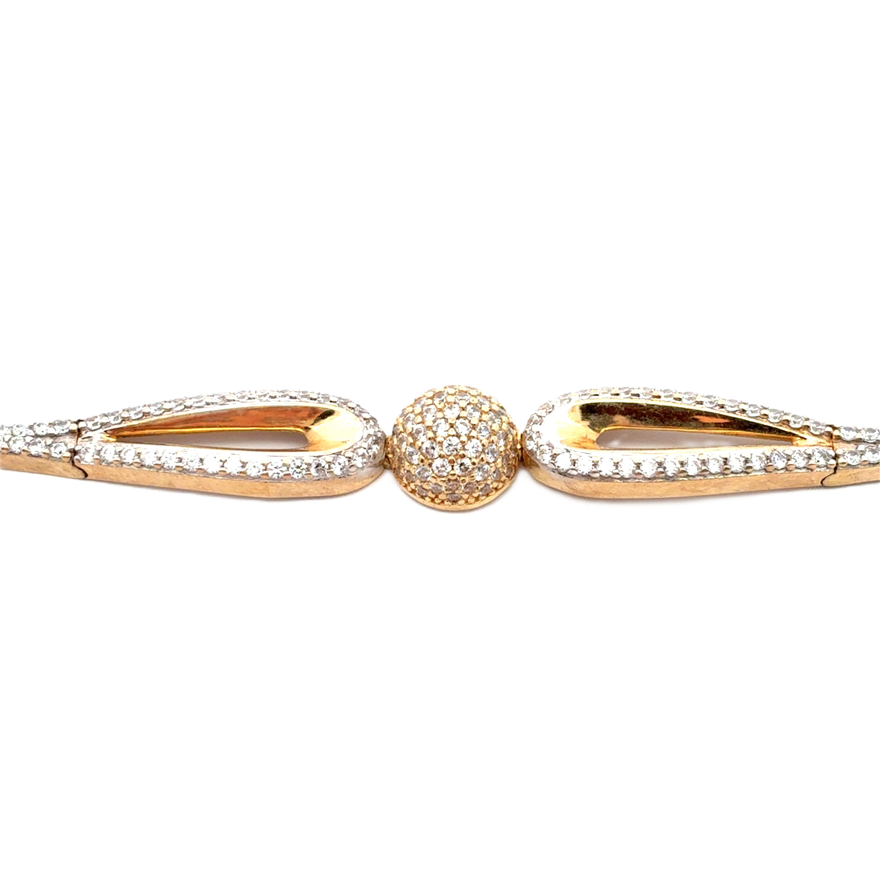 Damen Armband Gelb Gold 585 / 14 kt Zirkonia Schmuck