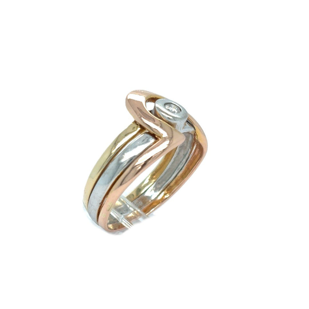 Brillantring Tricolor 585 Gr.56