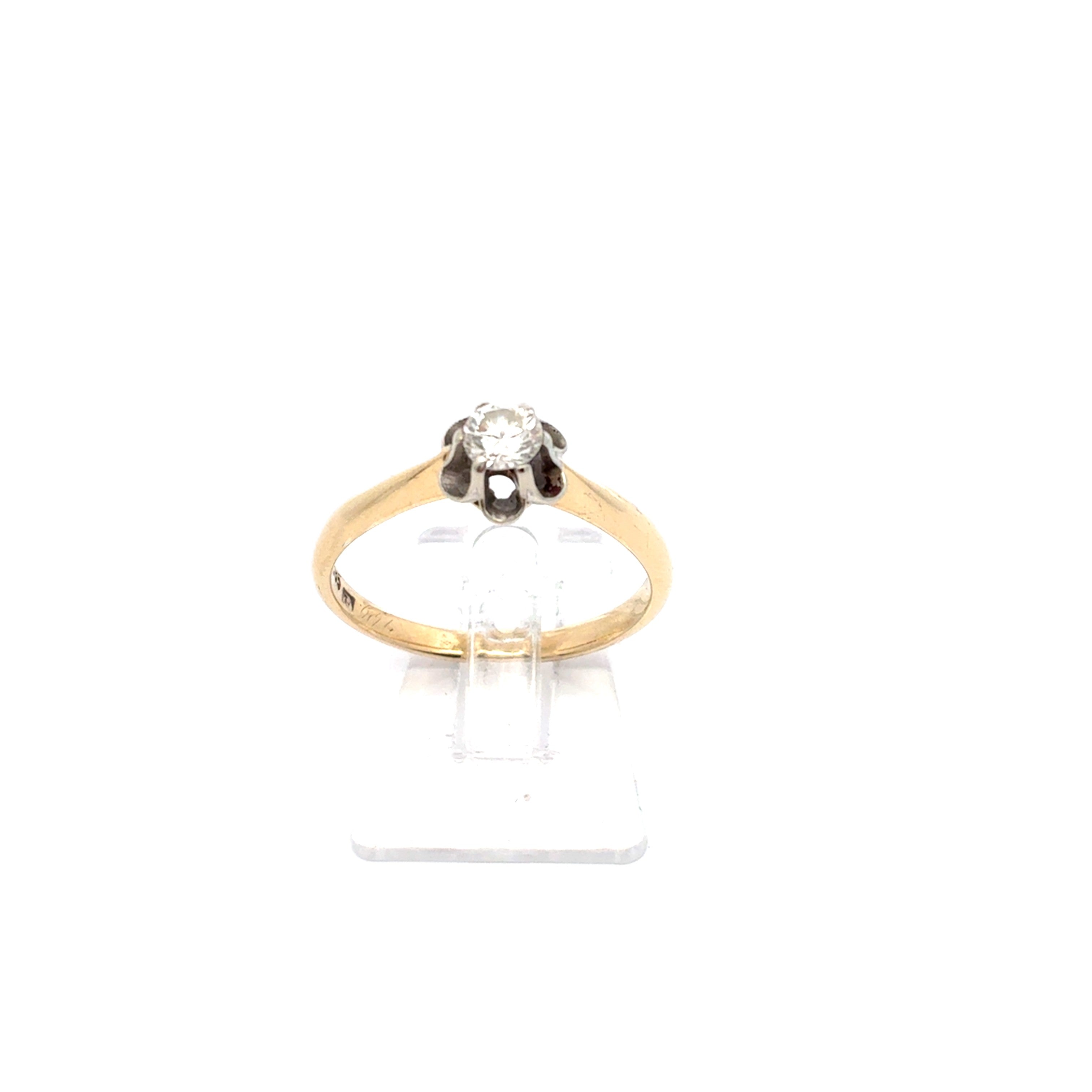 Damen Ring Gelbgold 585 / 14 kt  Brillant  *55*