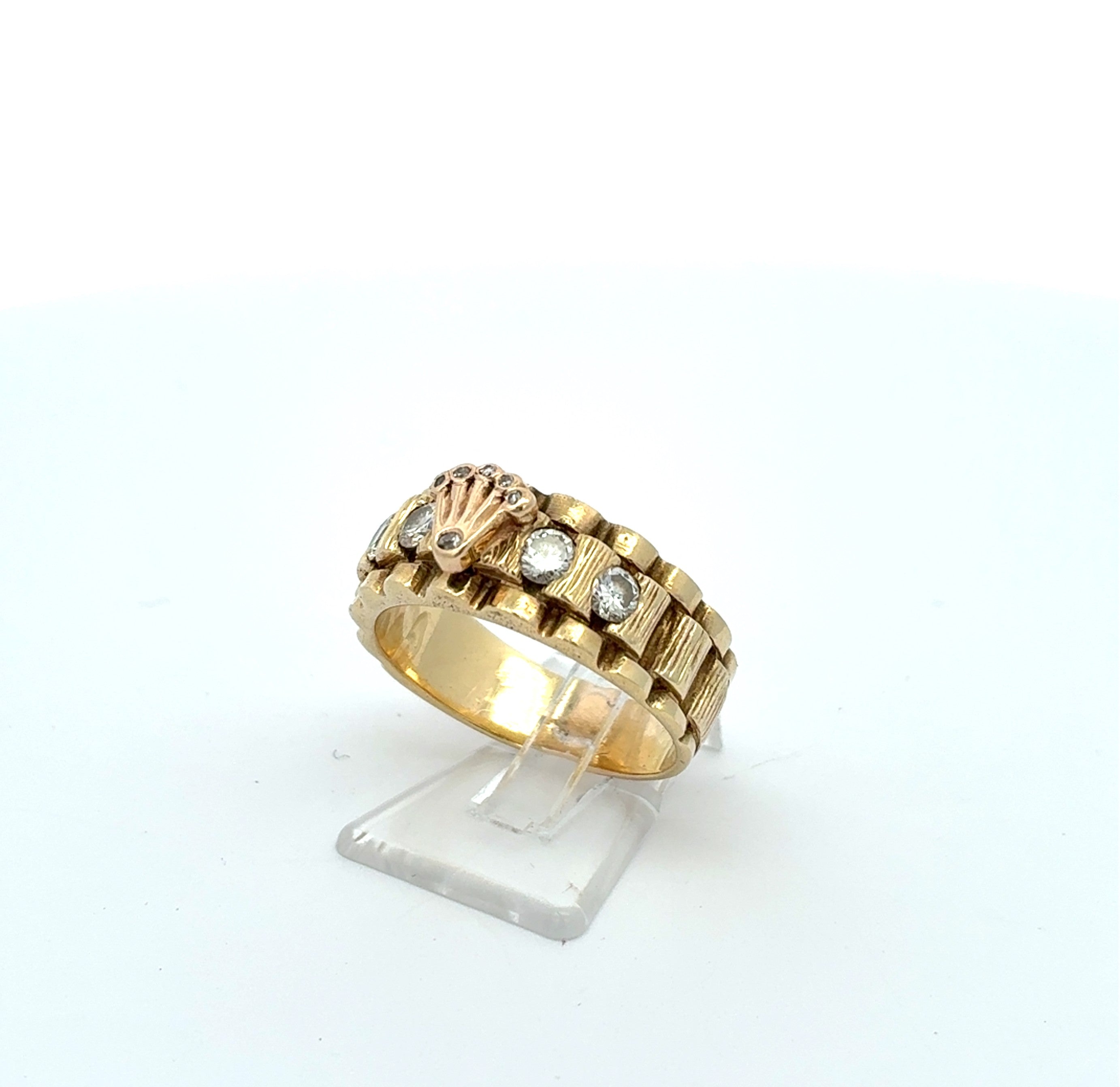 Ring Gelb Gold 585 Brillanten Unisex Krone Schmuck